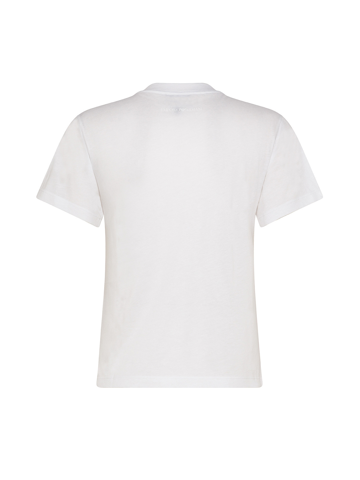 Emporio Armani - T-shirt girocollo con stampa acquarello, Bianco, large image number 1