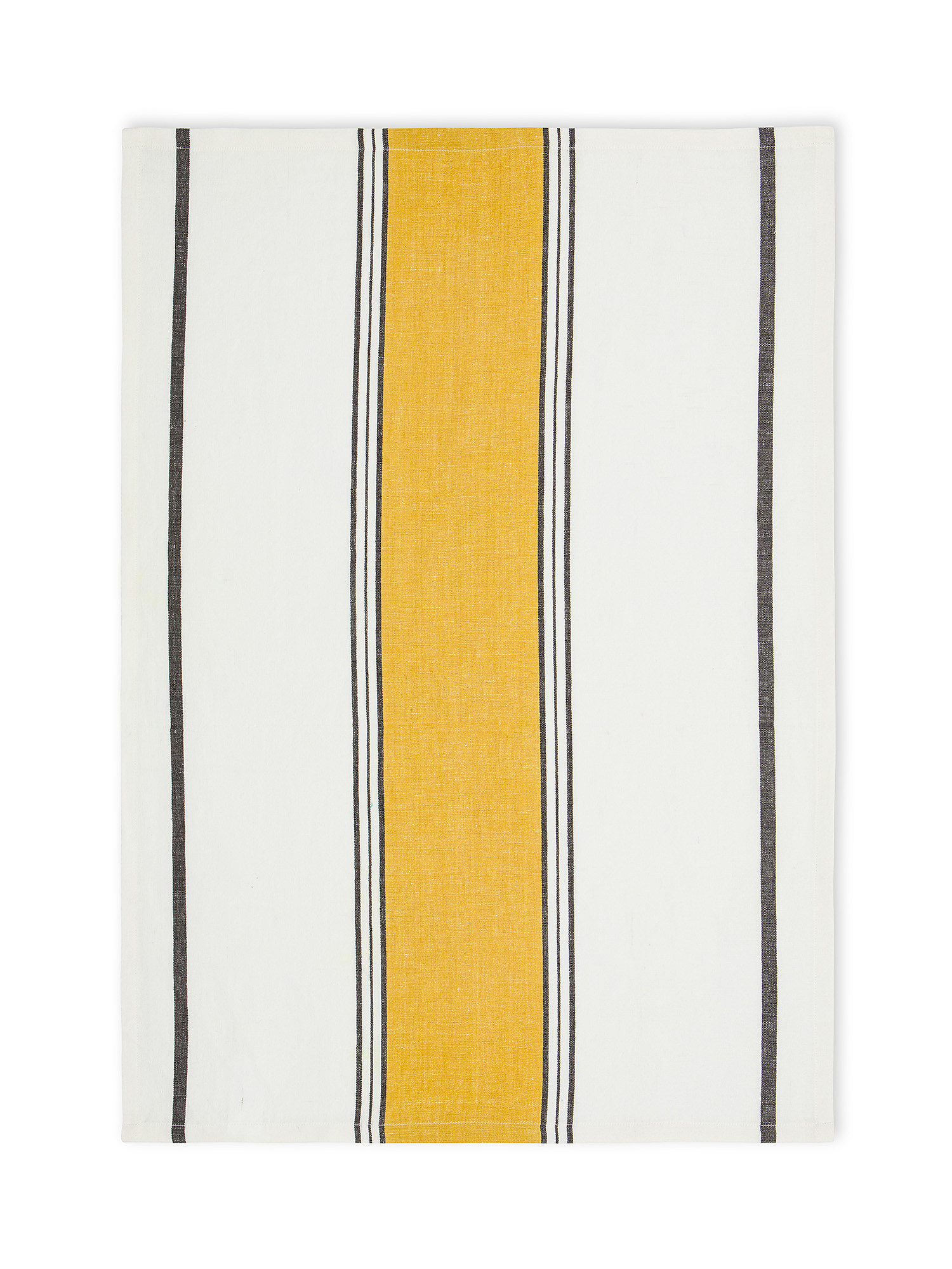 Linen blend tea towel with geometric print, Multicolor, large image number 1