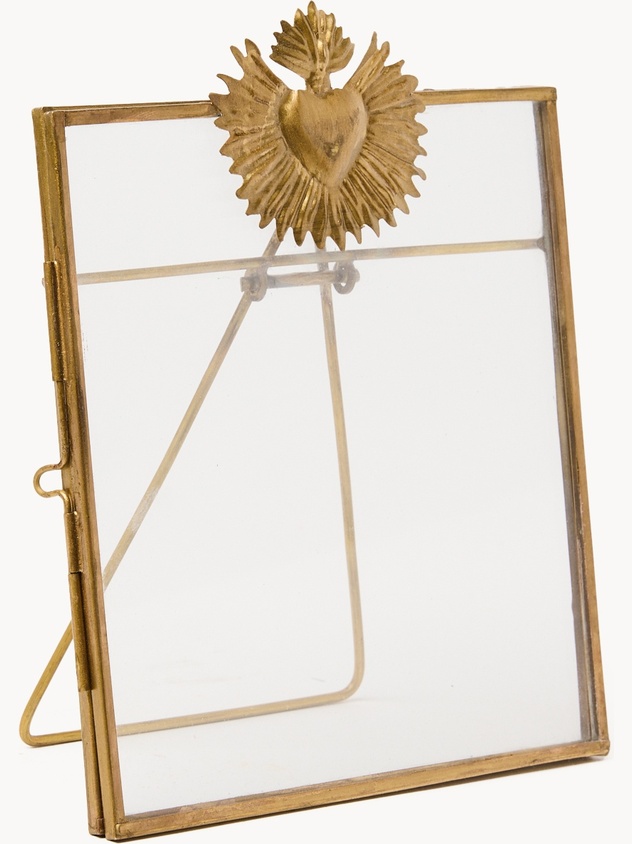 Photo frame with brass border