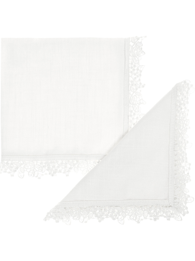 2-pack napkins in 100% cotton with lace edging
