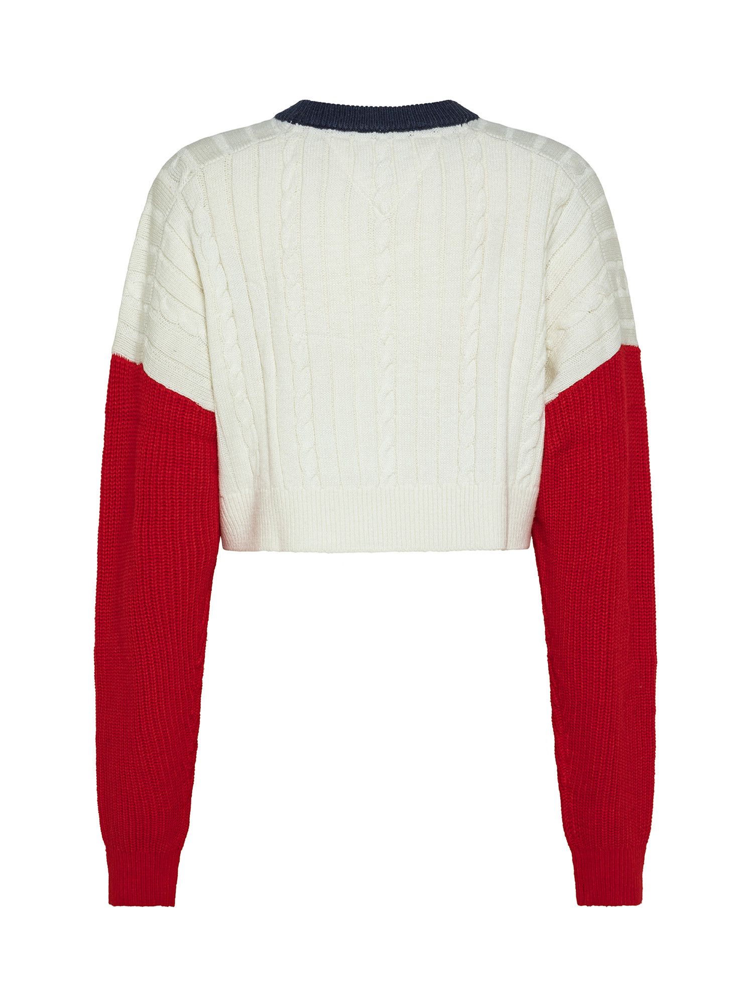 Crop pullover with embroidered logo, Red, large image number 1
