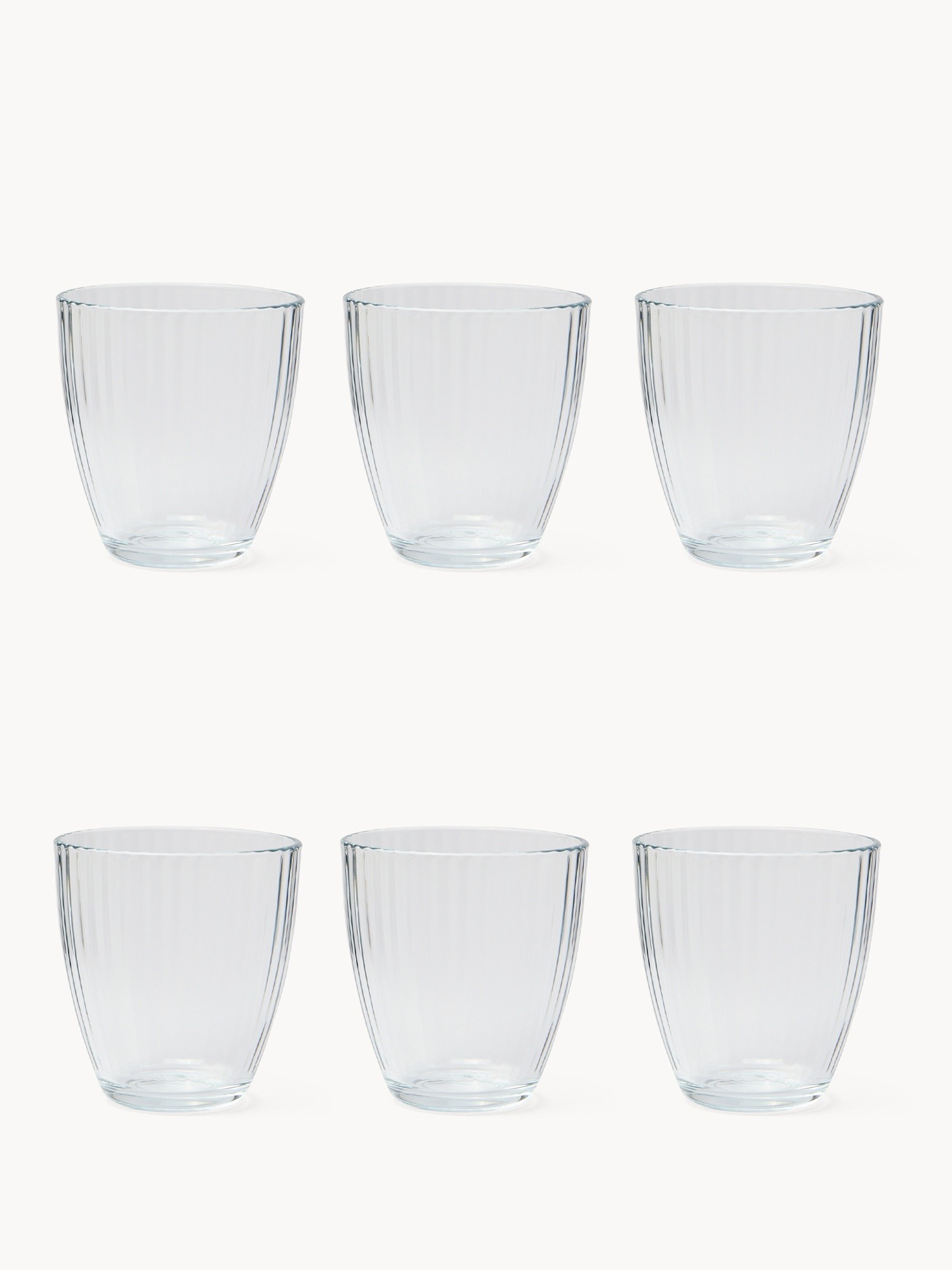 Set of 6 transparent line glasses, Transparent, large image number 0