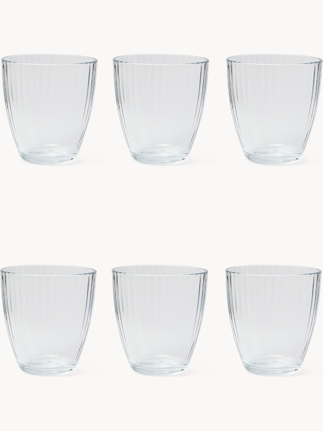 Set of 6 transparent line glasses