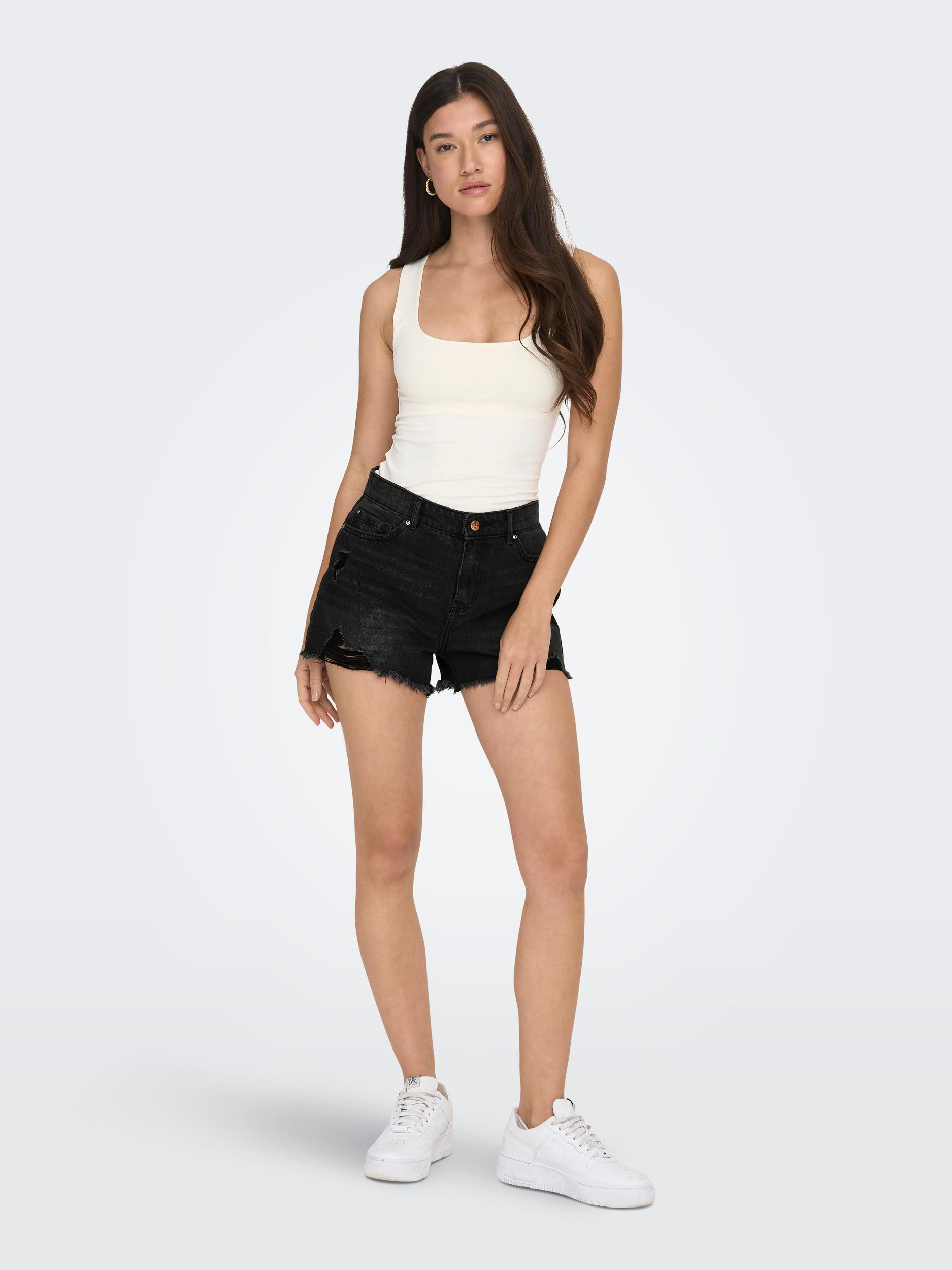 Only - Regular fit five-pocket shorts, Black, large image number 5