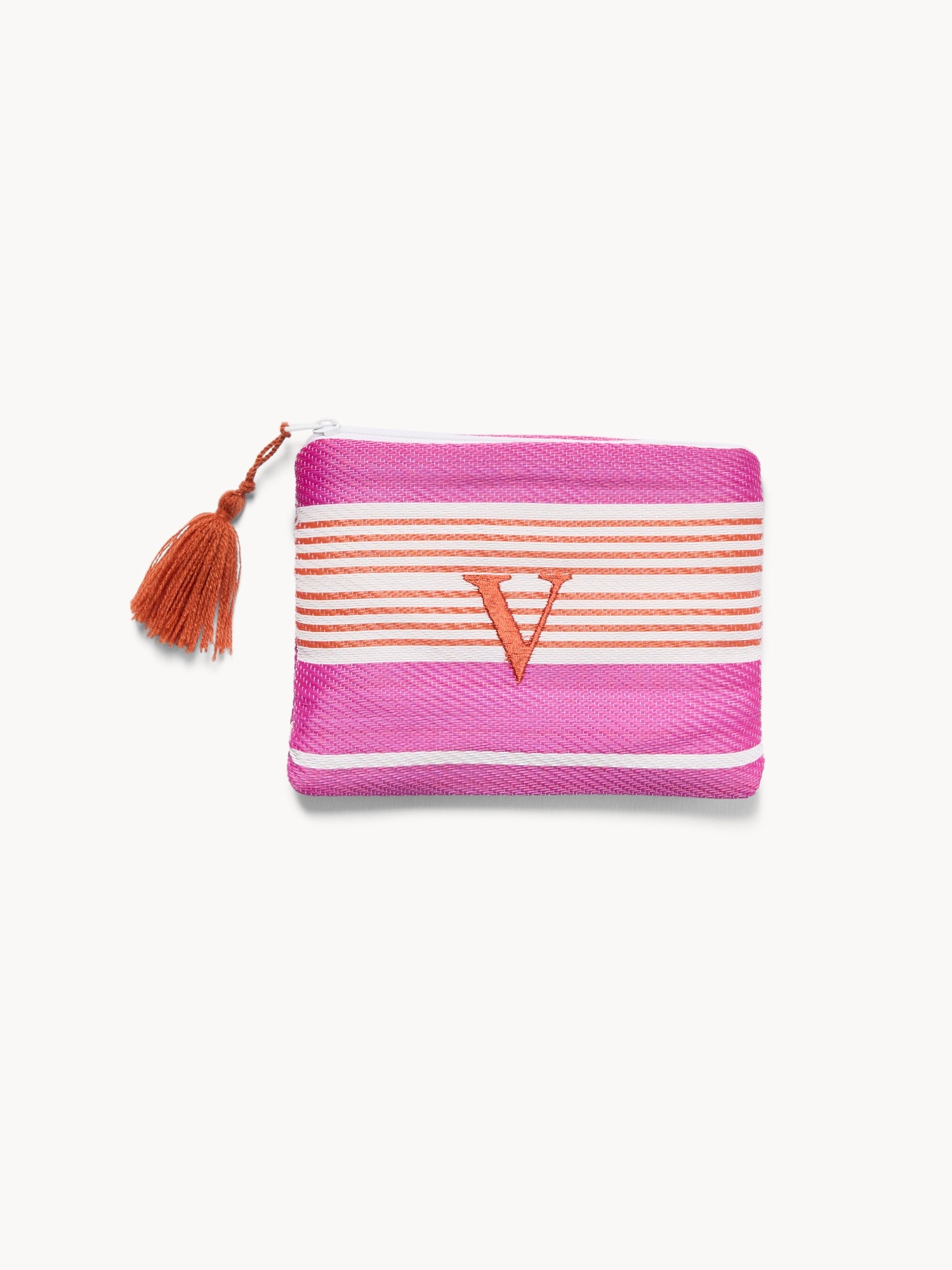 Pochette con lettera ricamata V, Multicolor Lettera V, large image number 0