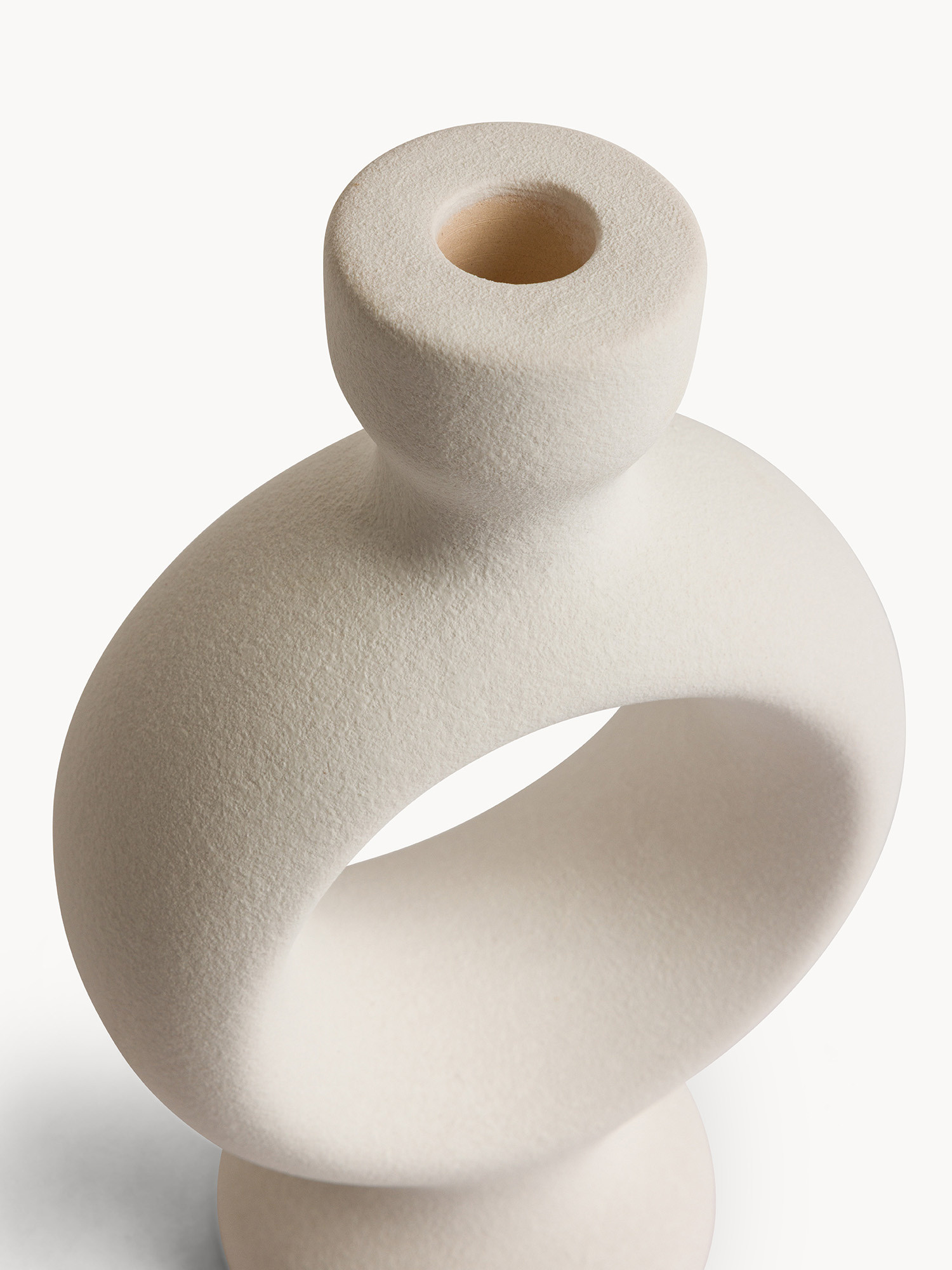 Candeliere in ceramica, Beige, large image number 1