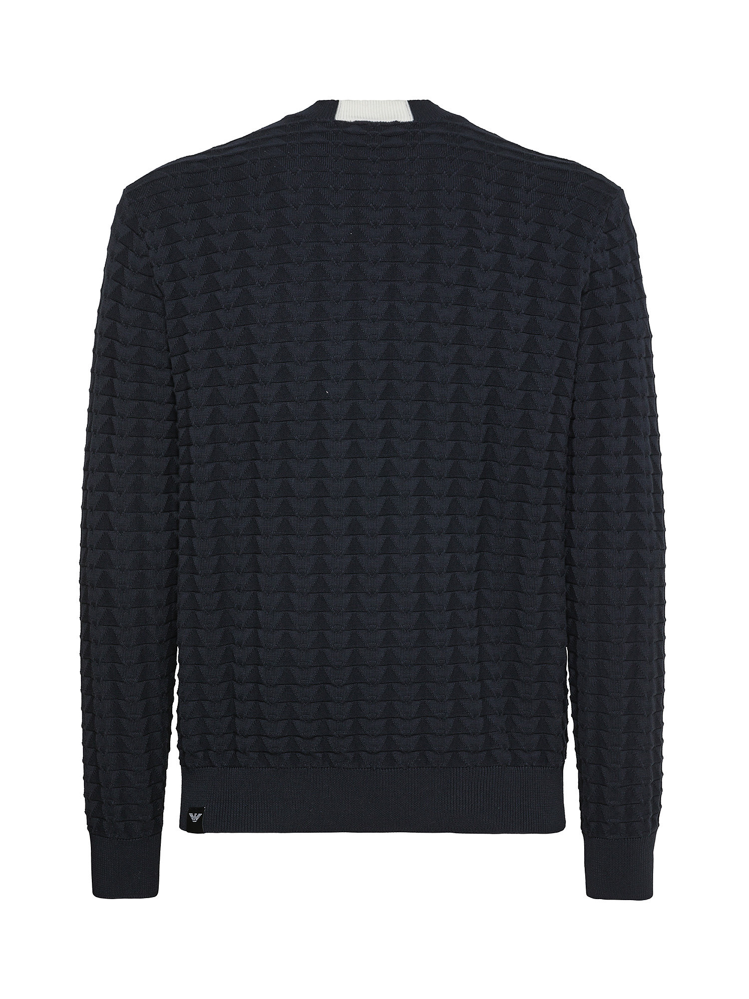Emporio Armani - Pullover in cotone lavorato a maglia, Blu scuro, large image number 1