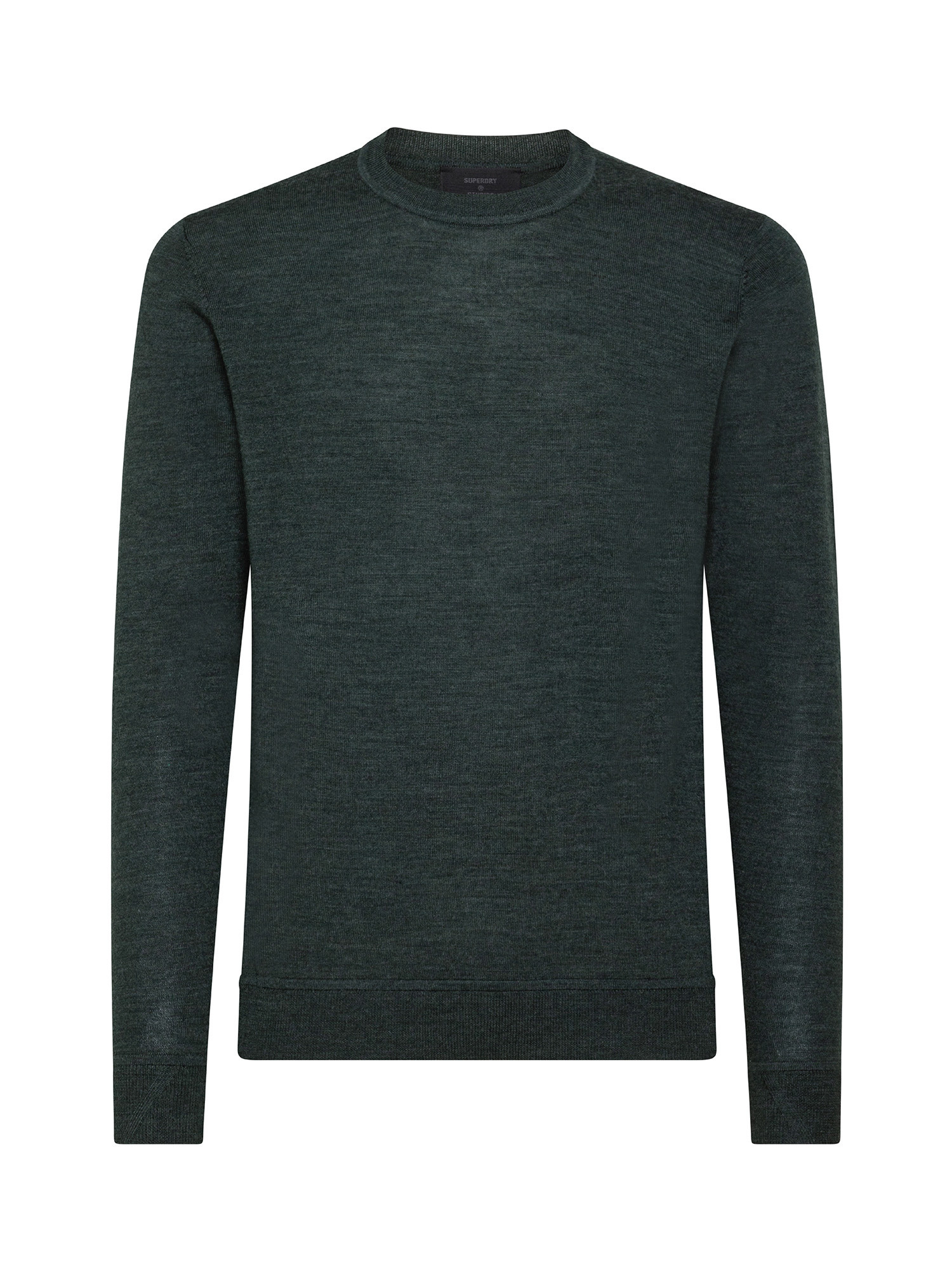 Superdry - Merino wool crewneck sweater, Green, large image number 0