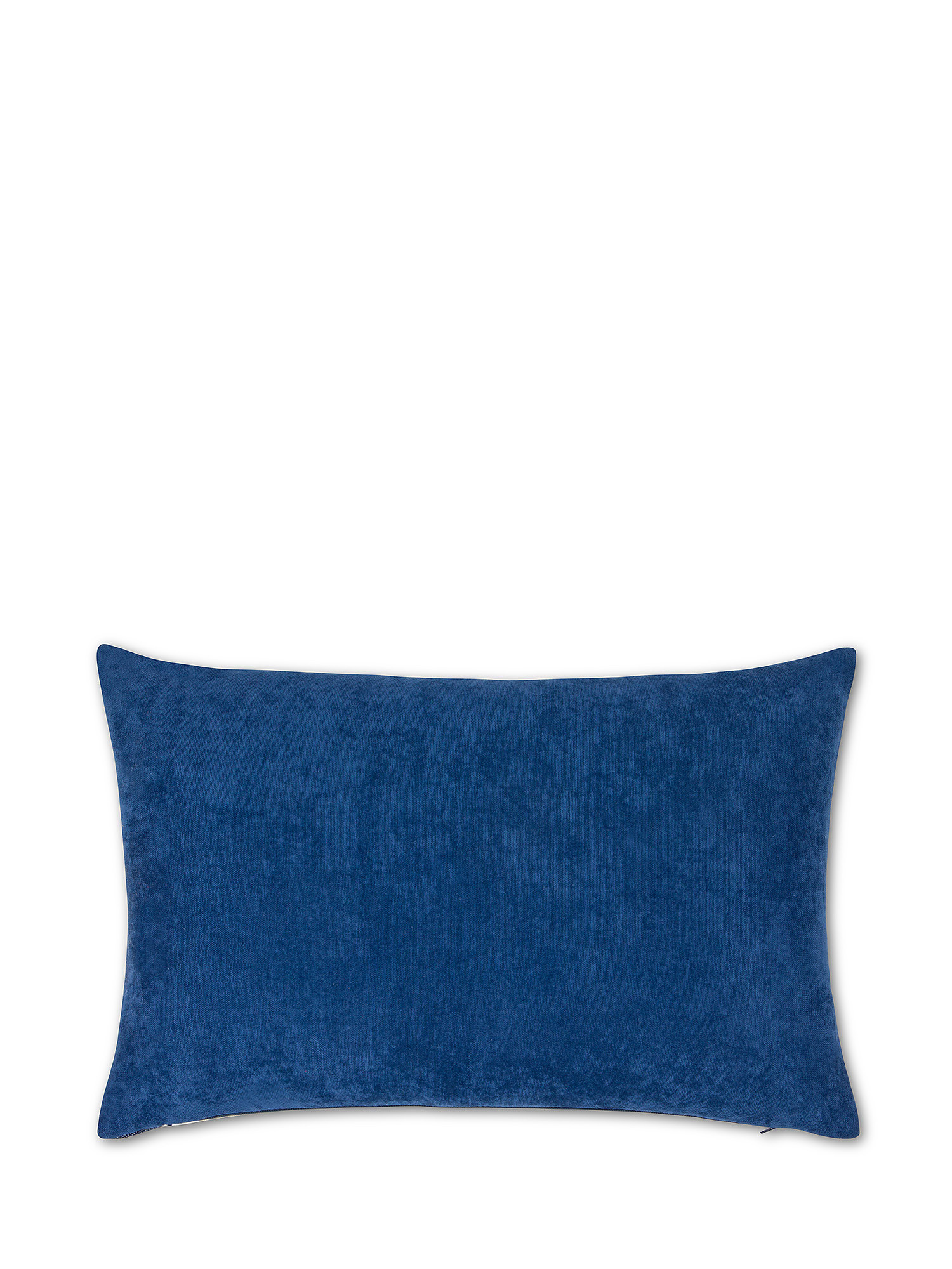 Cuscino 35x55 cm in cotone e lino, Bianco/Blu, large image number 1