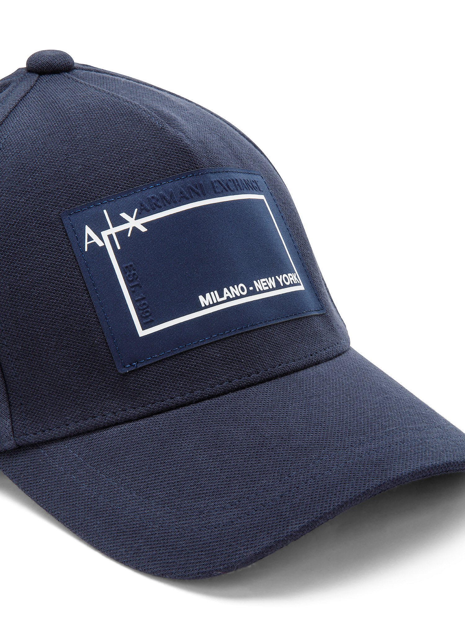 Armani Exchange - Cappello in piquet di cotone con visiera, Blu scuro, large image number 1