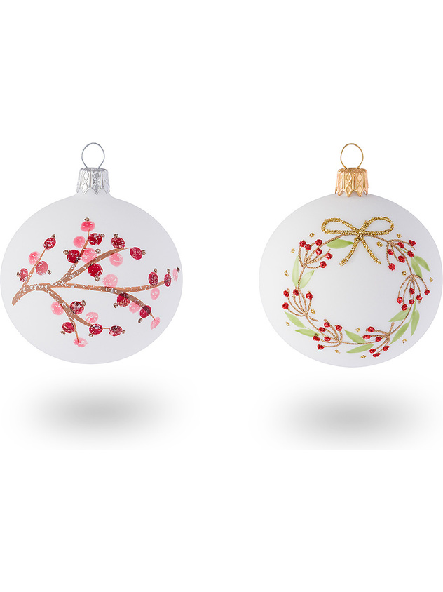 Palline Di Natale In Vetro Dipinte A Mano Palline di Natale: eleganti, grandi, in vetro dipinte a mano - Coin