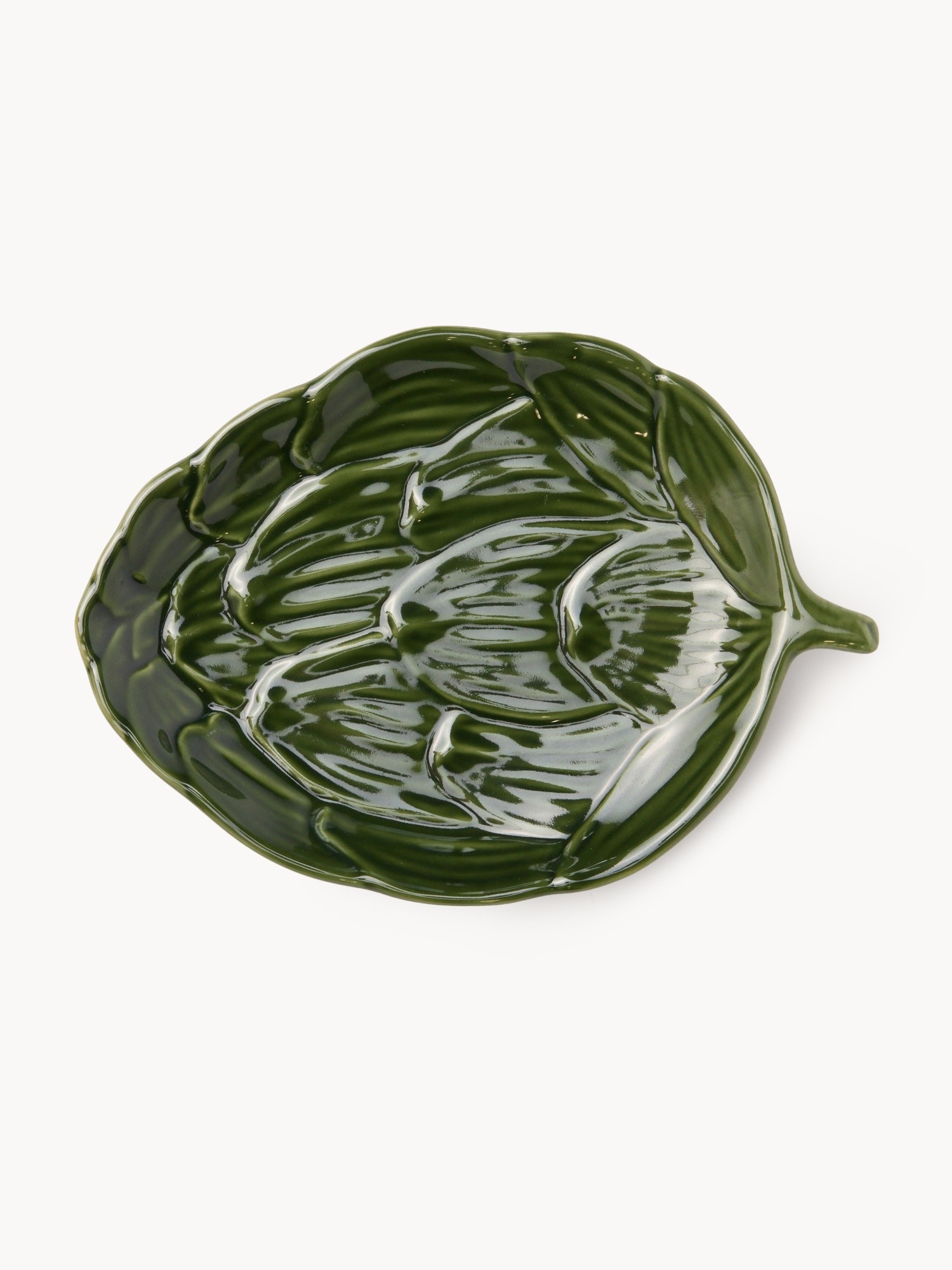 Artichoke-shaped ceramic saucer, Green, large image number 0