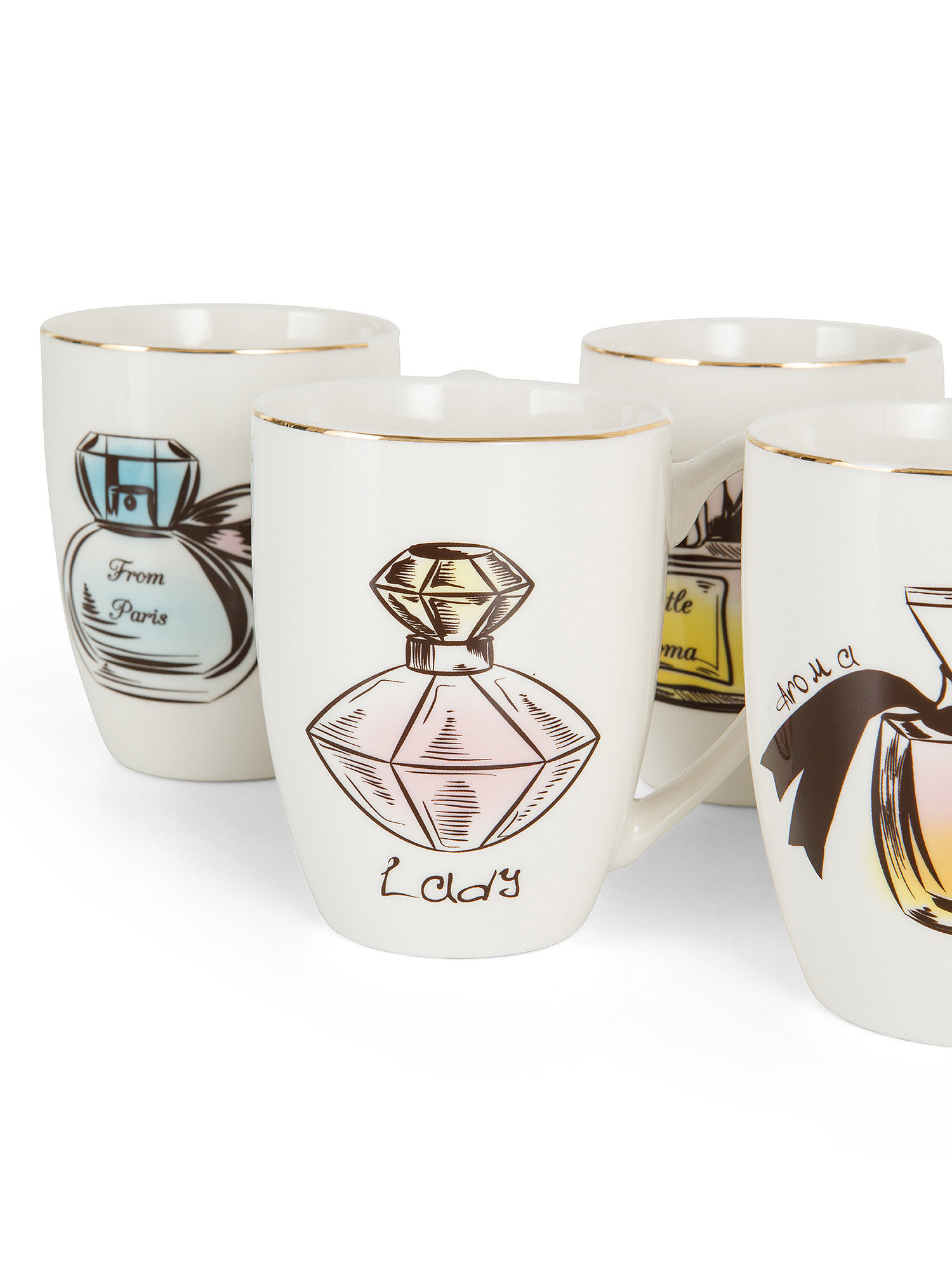 New bone china mug with perfume design, White, large image number 1
