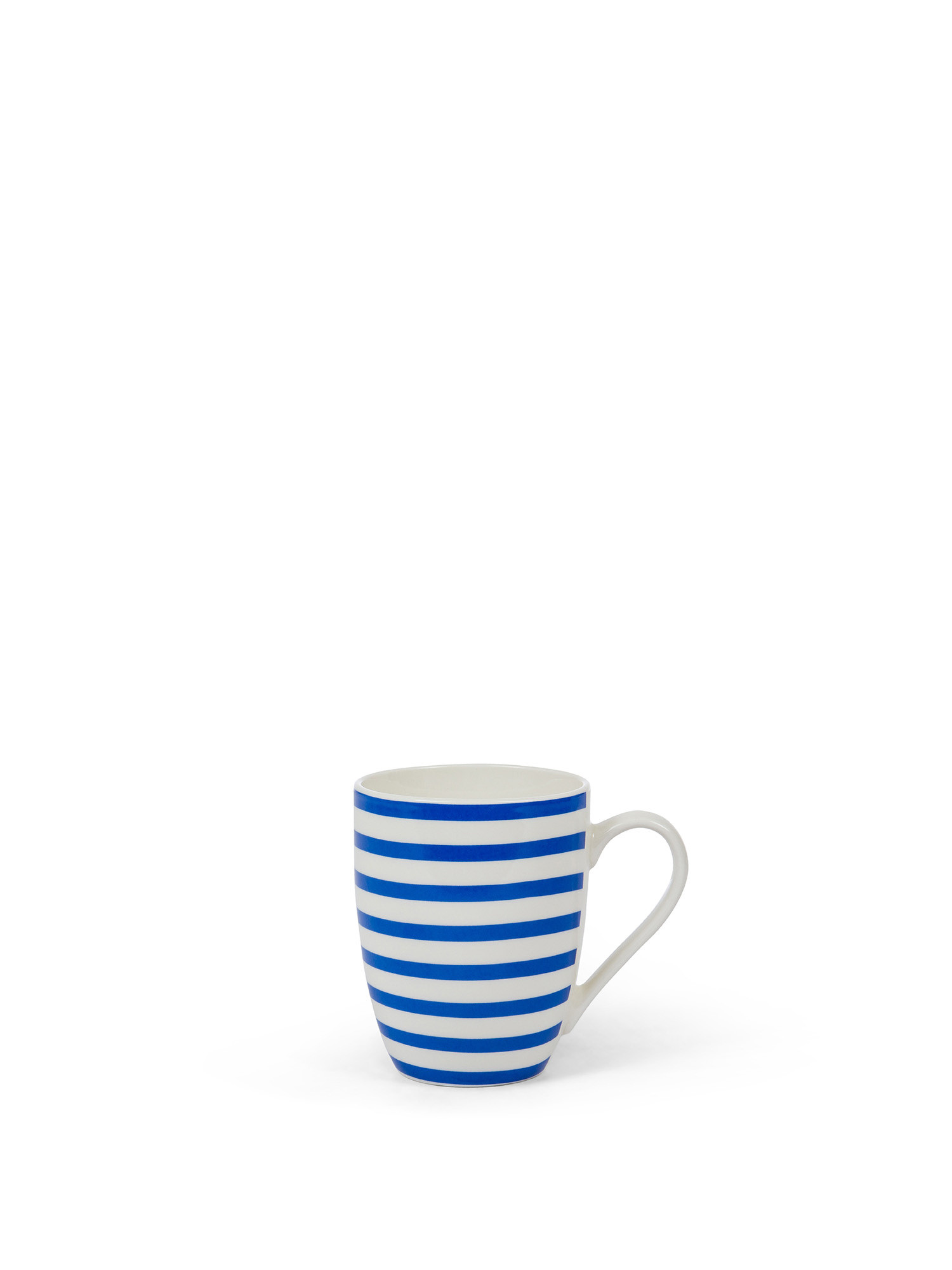 Striped new bone china mug, White / Blue, large image number 0