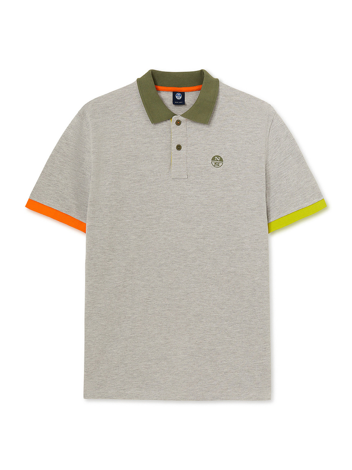 Short sleeve polo shirt with logo, Light Grey, large image number 0