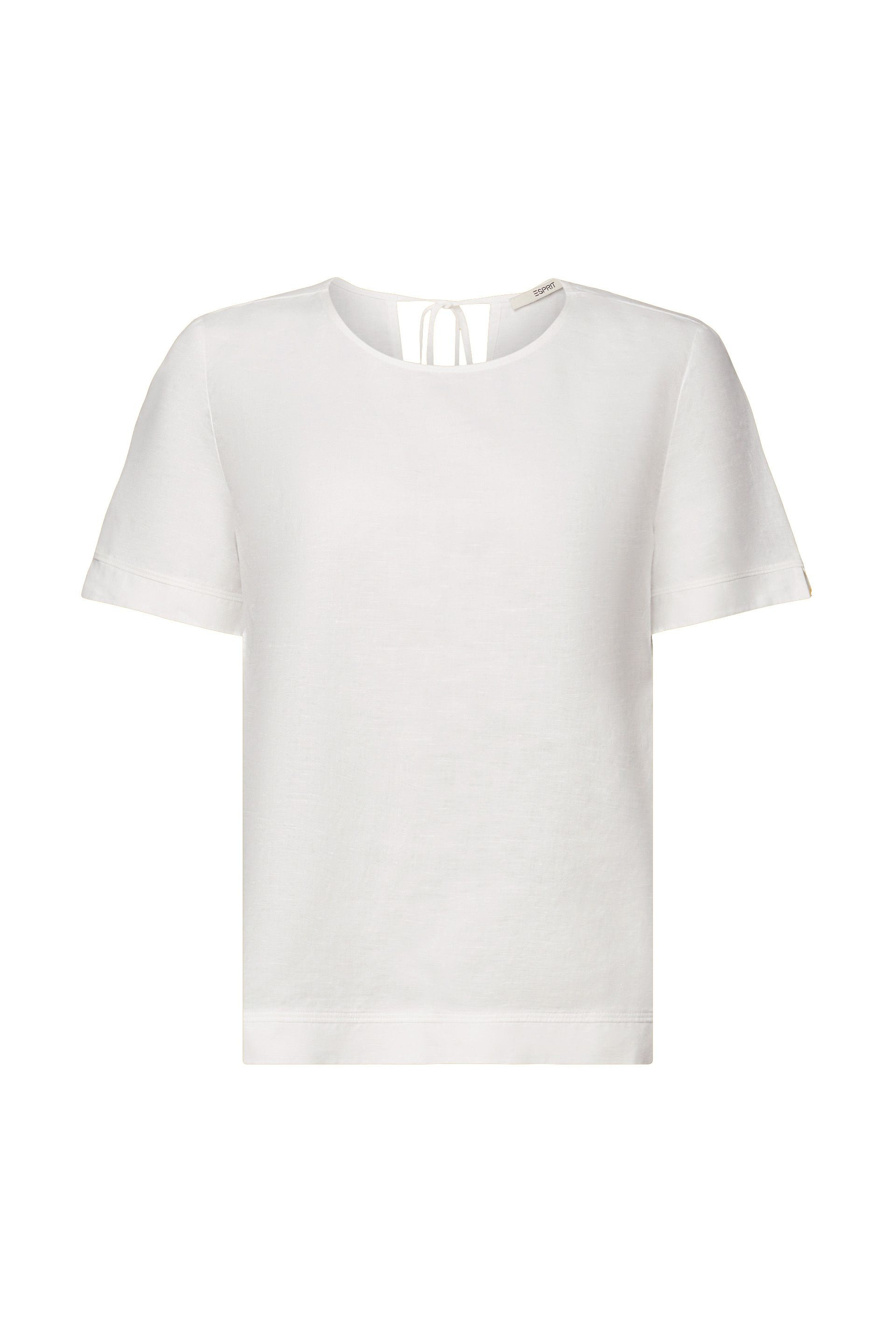 Esprit - Linen blend blouse, White, large image number 0