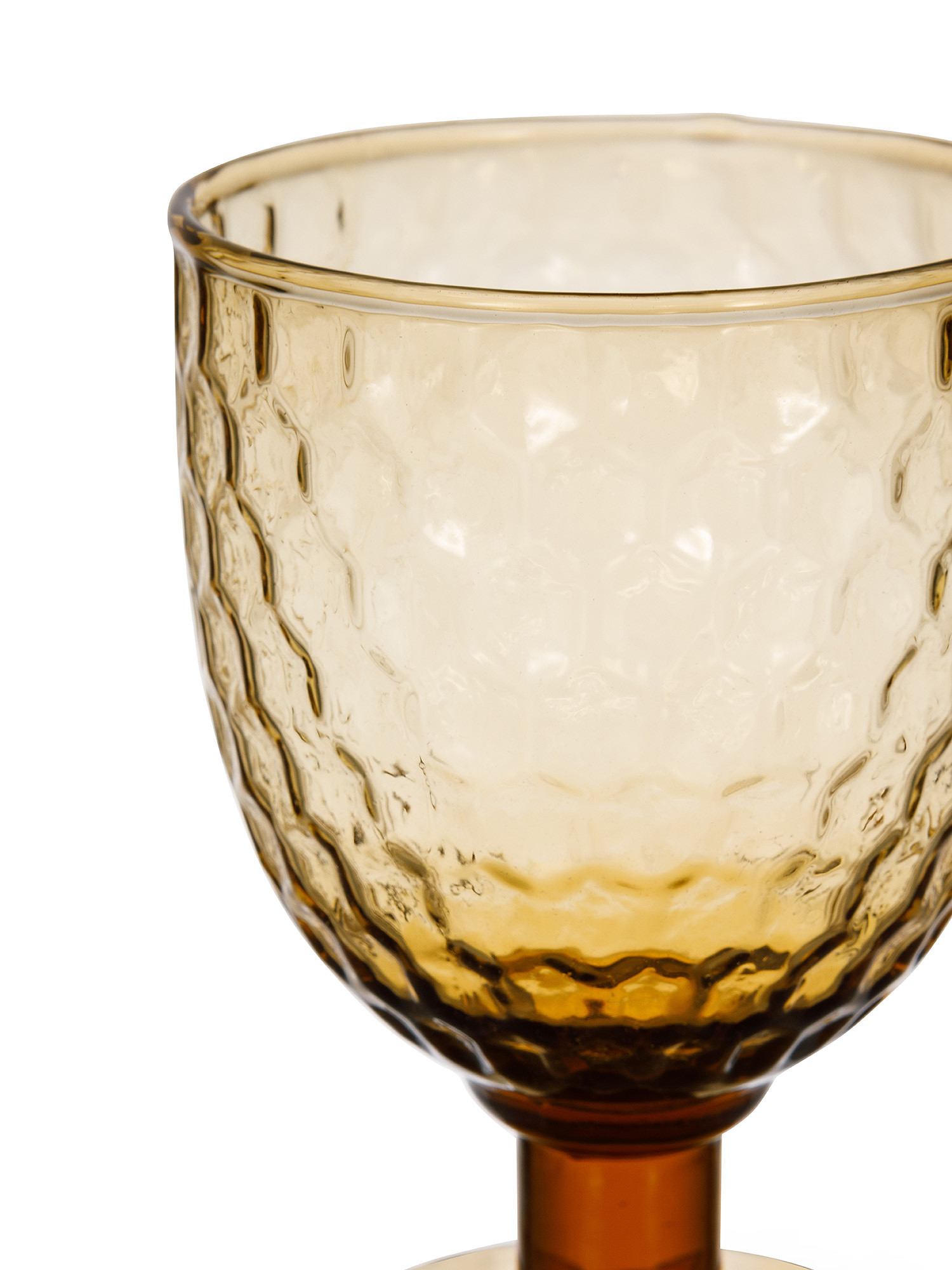 Glass goblet with beehive texture, Yellow, large image number 1