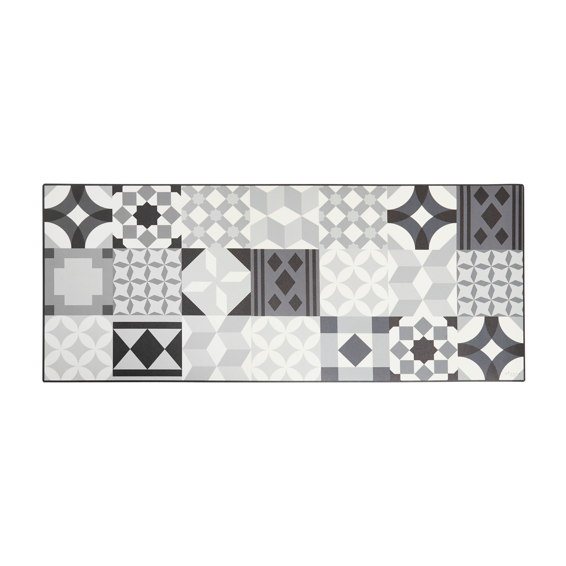 Vinyl kitchen mat with mosaic print, White, large image number 0