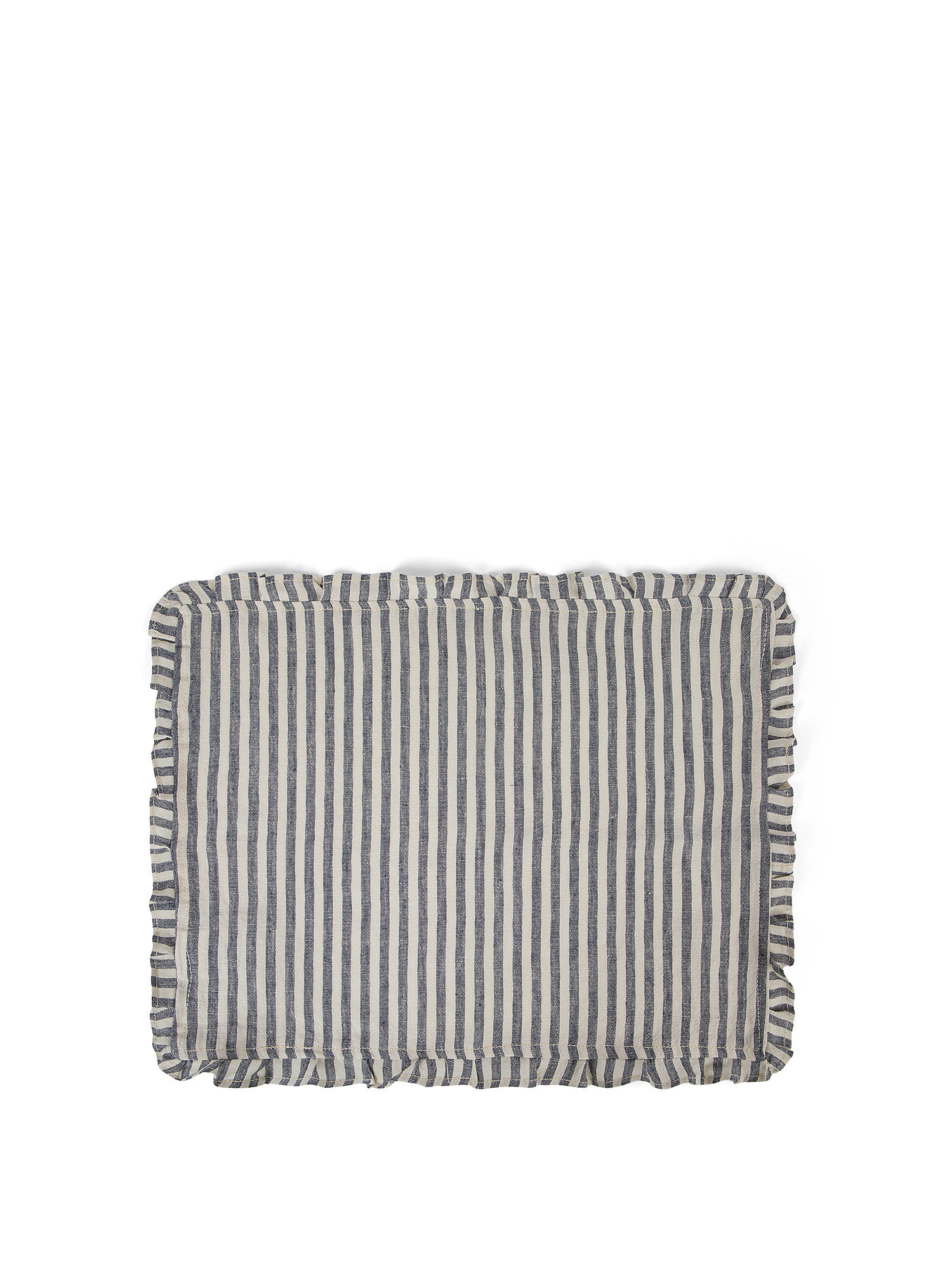 Striped linen placemat, Blue, large image number 0