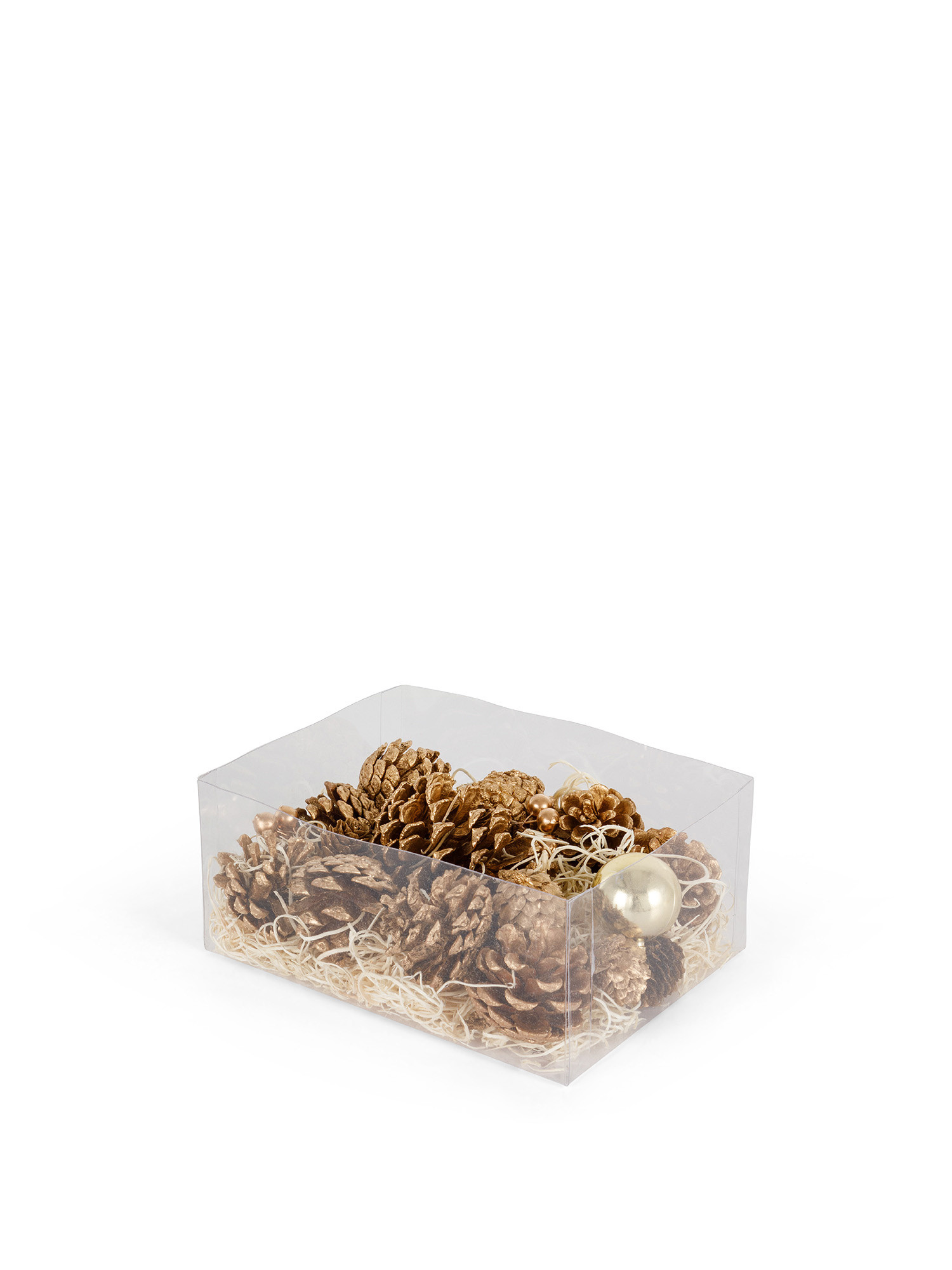 Box of decorative pine cones, Gold, large image number 0
