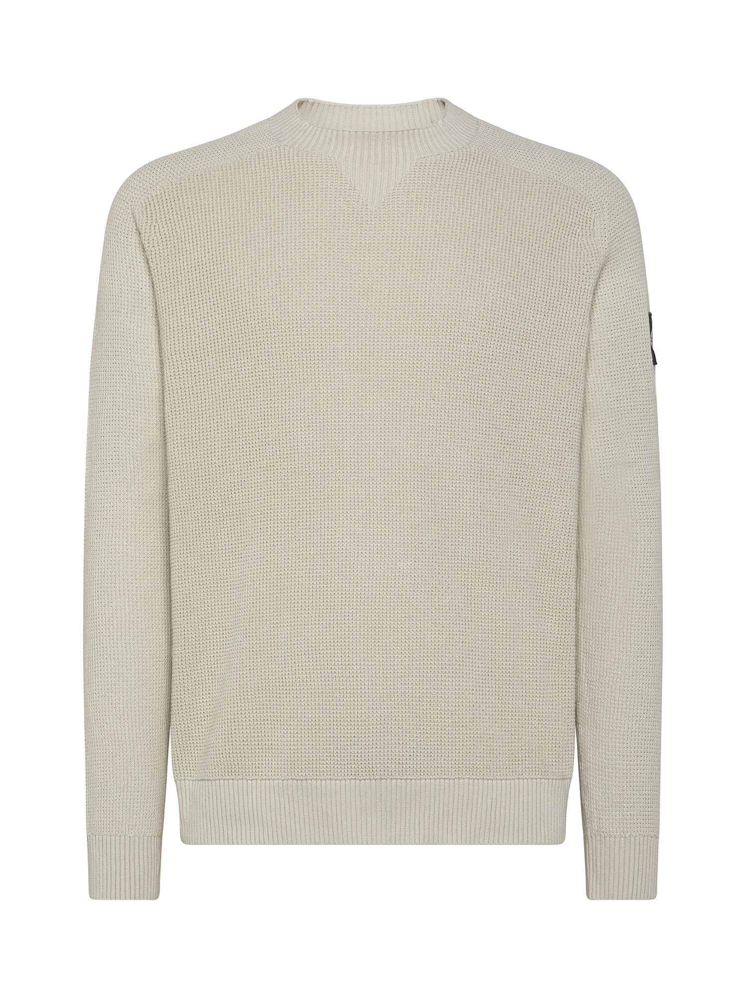 Maglione logo in cotone, Beige, large image number 0