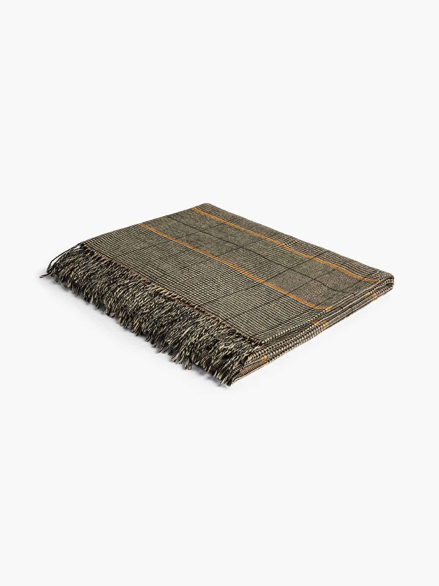 Plaid double face made in Italy, Arancione ambra, large image number 0