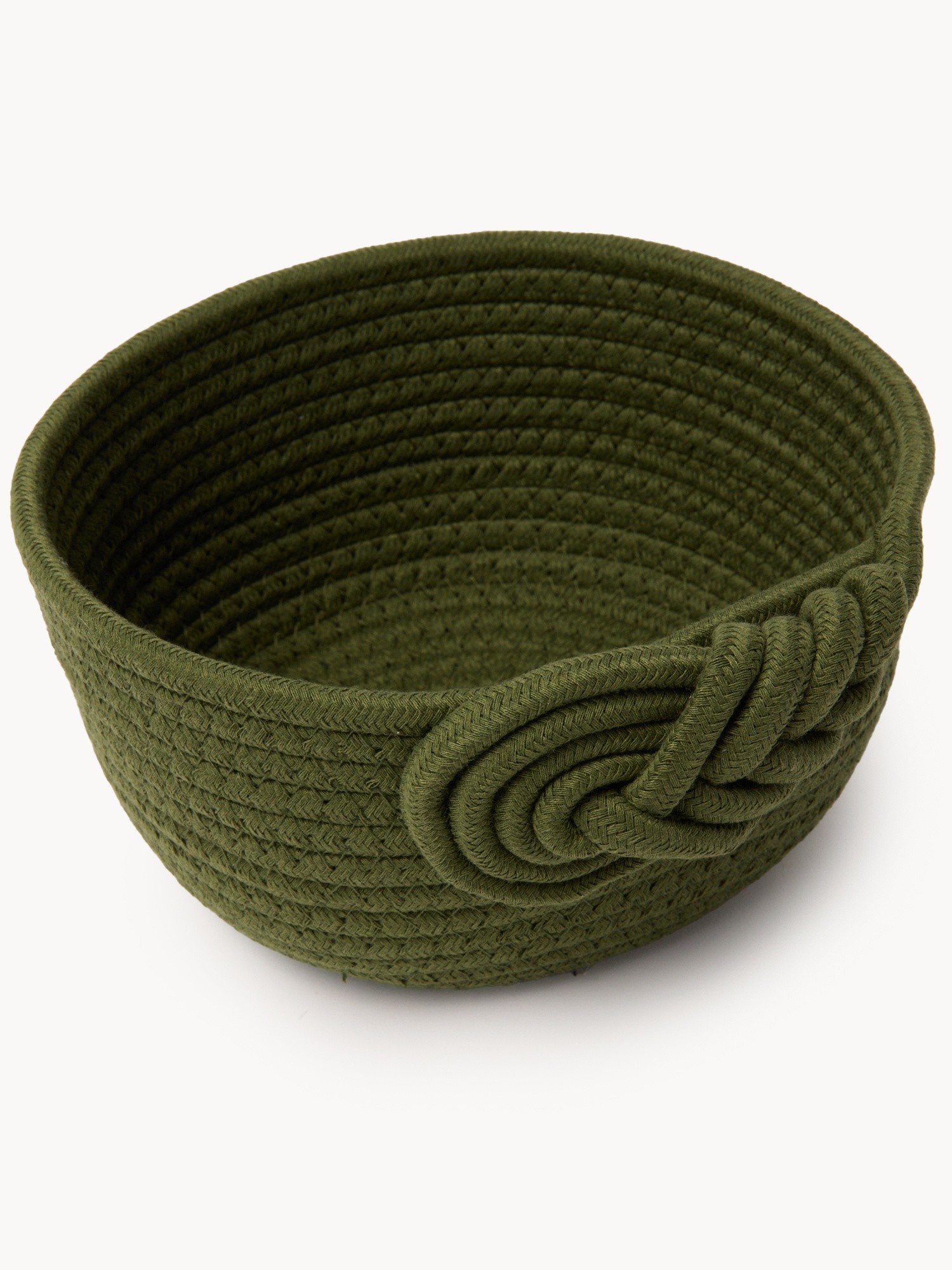 Basket with woven detail, Green, large image number 1