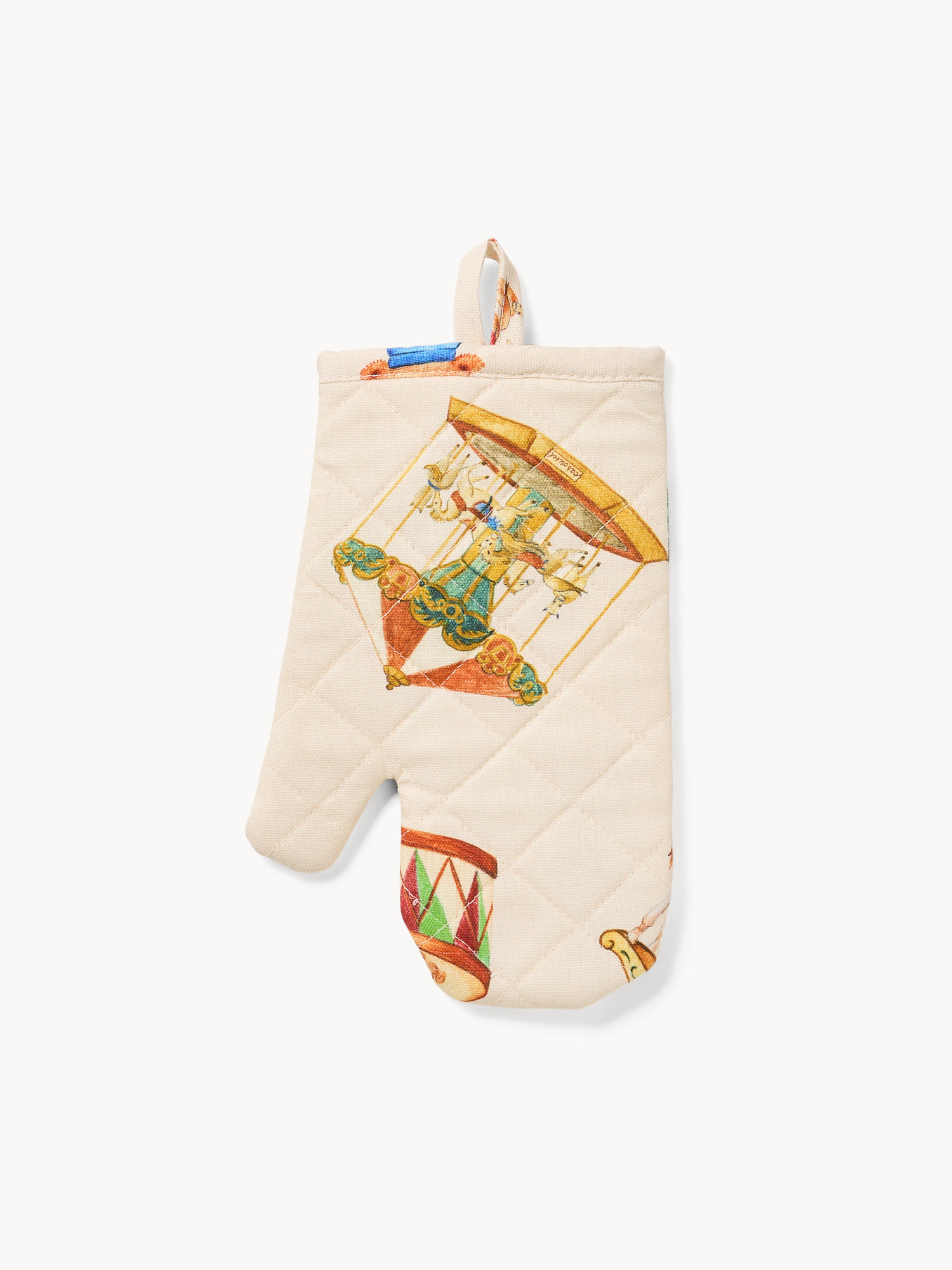 Guanto da cucina in panama di puro cotone con stampa natalizia, Multicolor, large image number 0