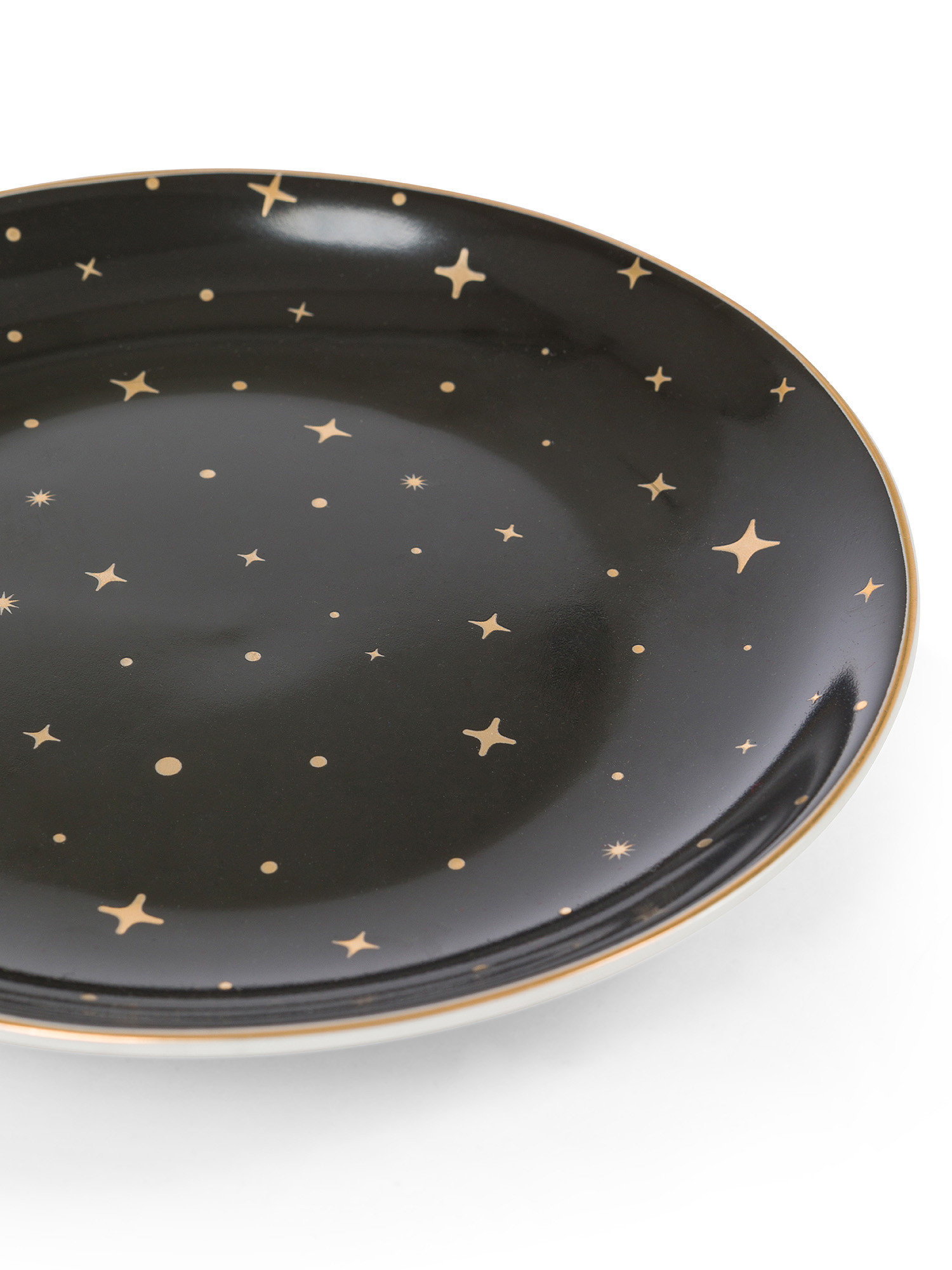 Starred new bone china saucer, White, large image number 1