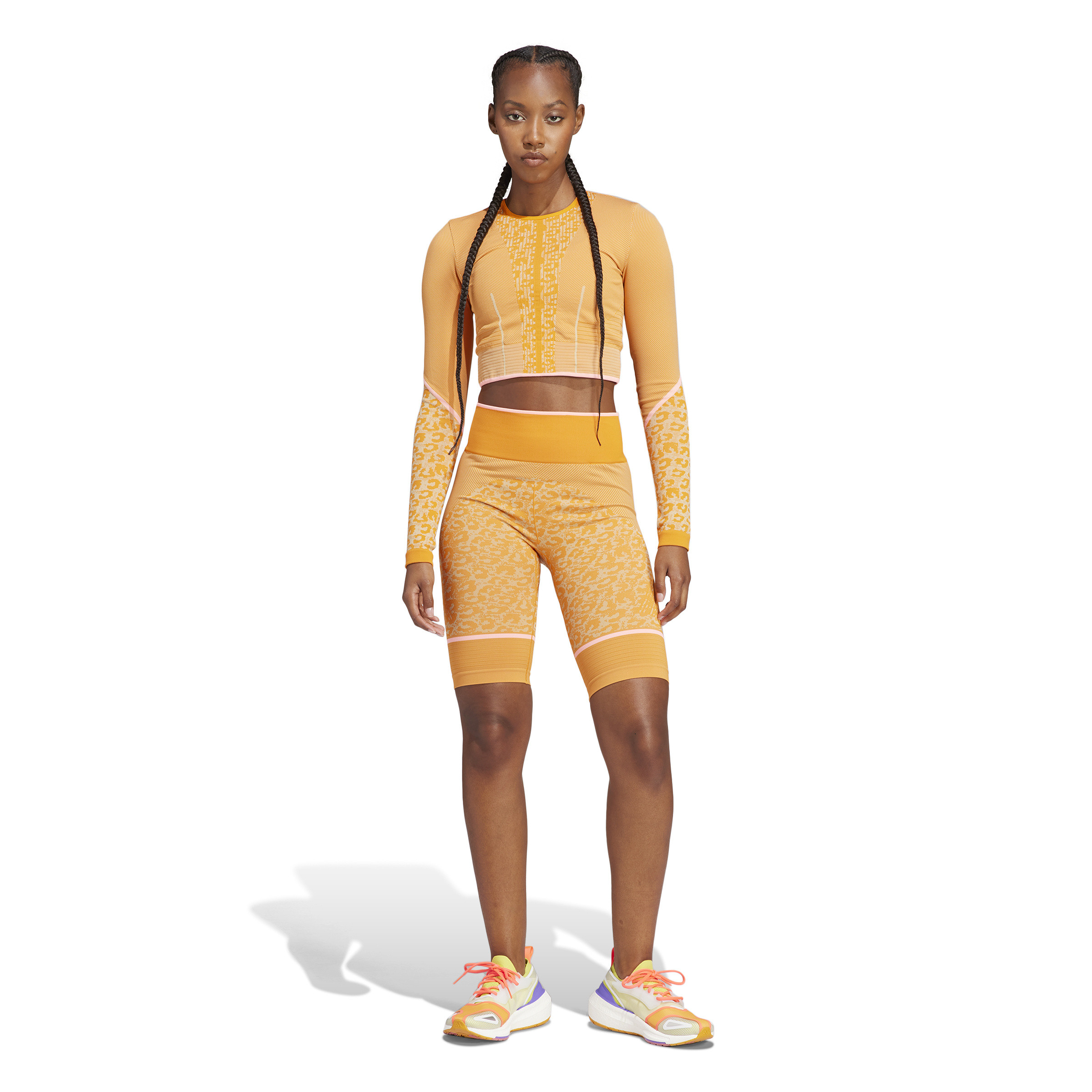 Adidas by Stella McCartney - TrueStrength Seamless Bike Yoga Leggings, Orange, large image number 1