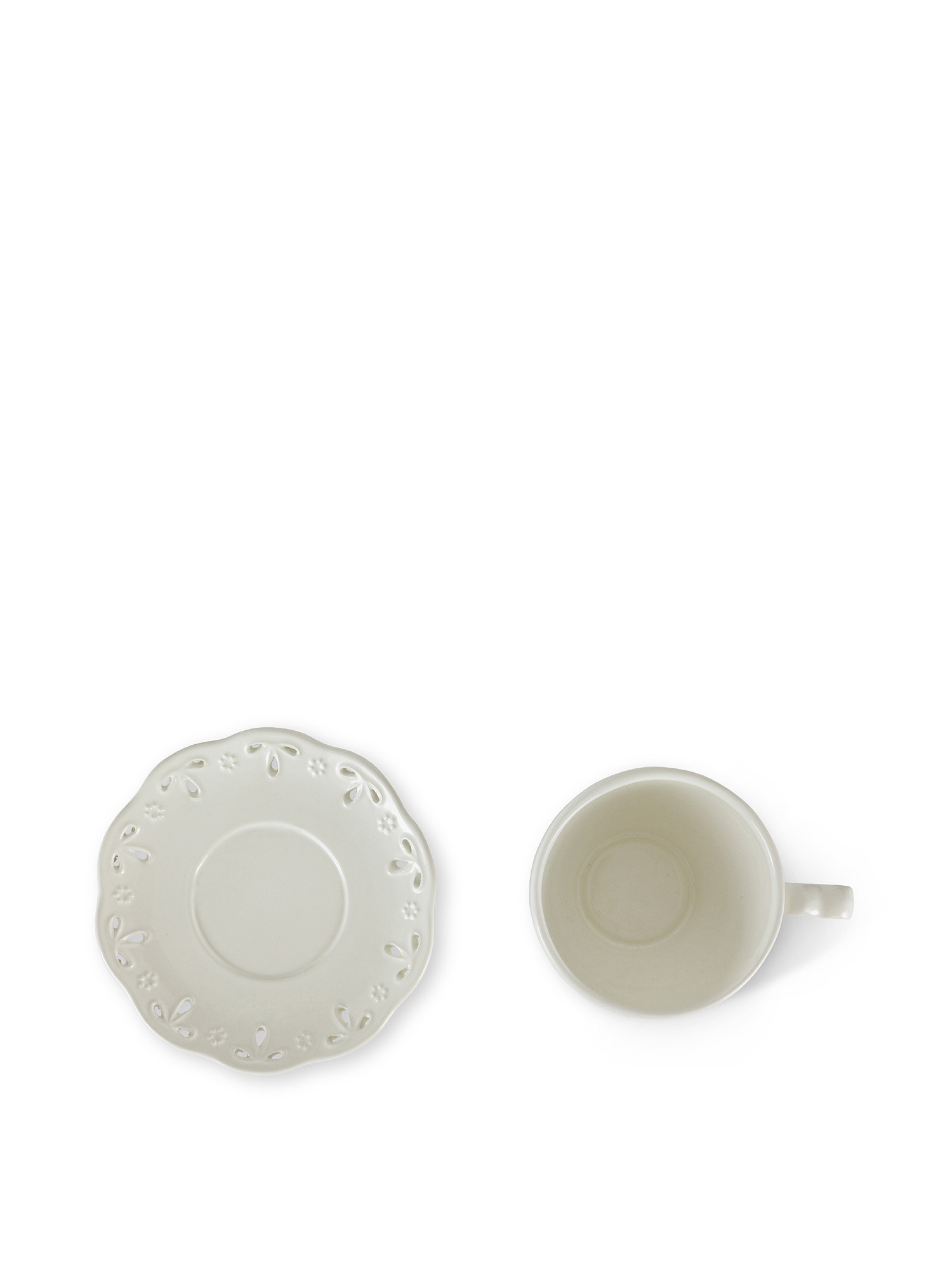 Tazza da tè ceramica traforata, Bianco, large