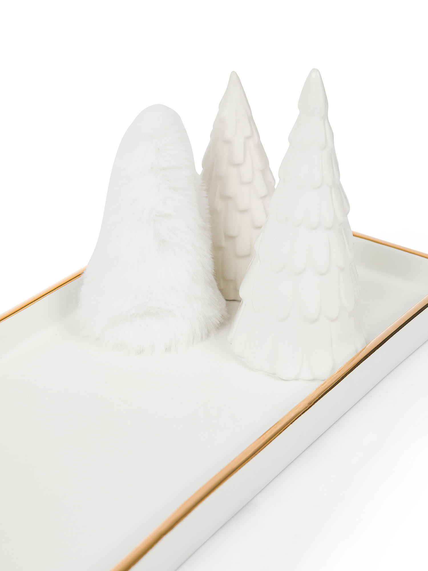 Decorative ceramic tray, White, large image number 1