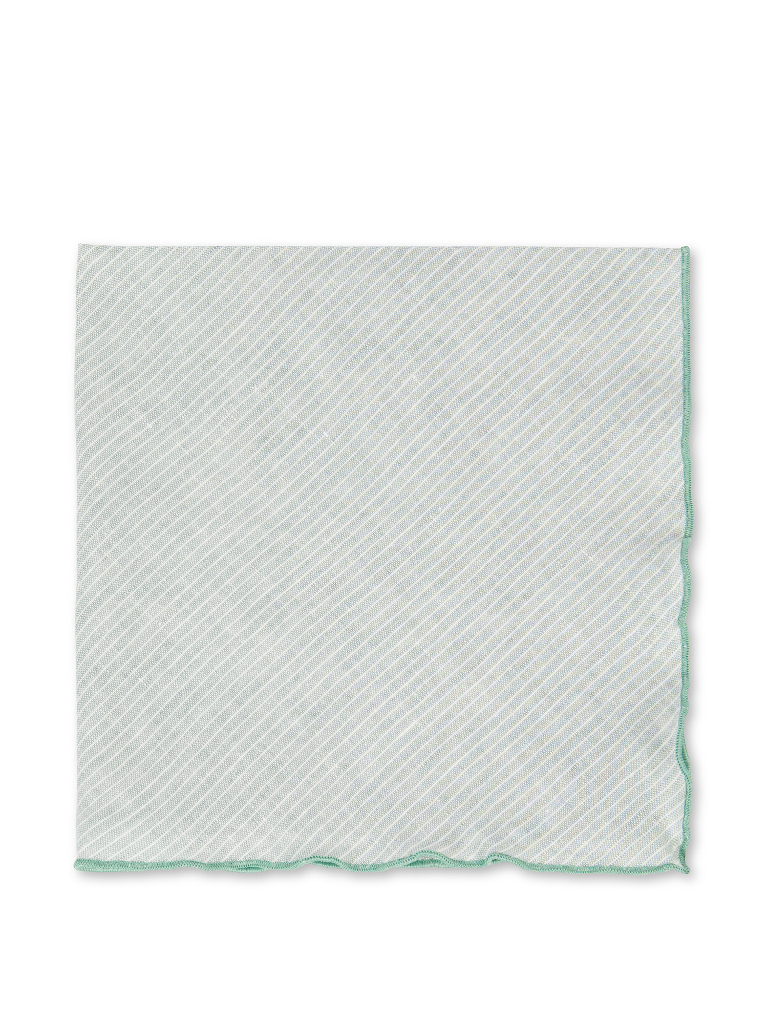 Pure linen napkin with scalloped edge, Teal, large image number 0