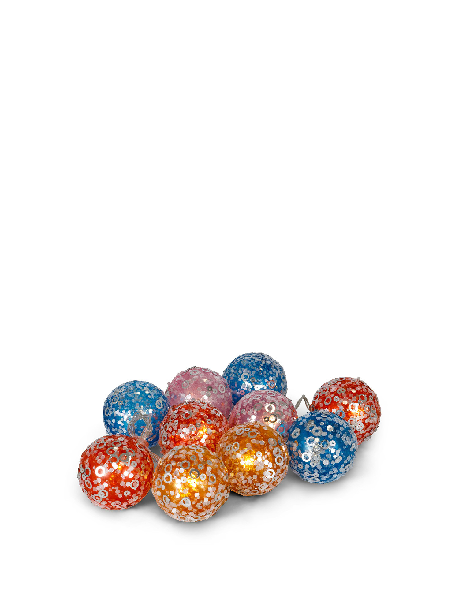 Chain 10 LED glitter balls, Multicolor, large image number 1