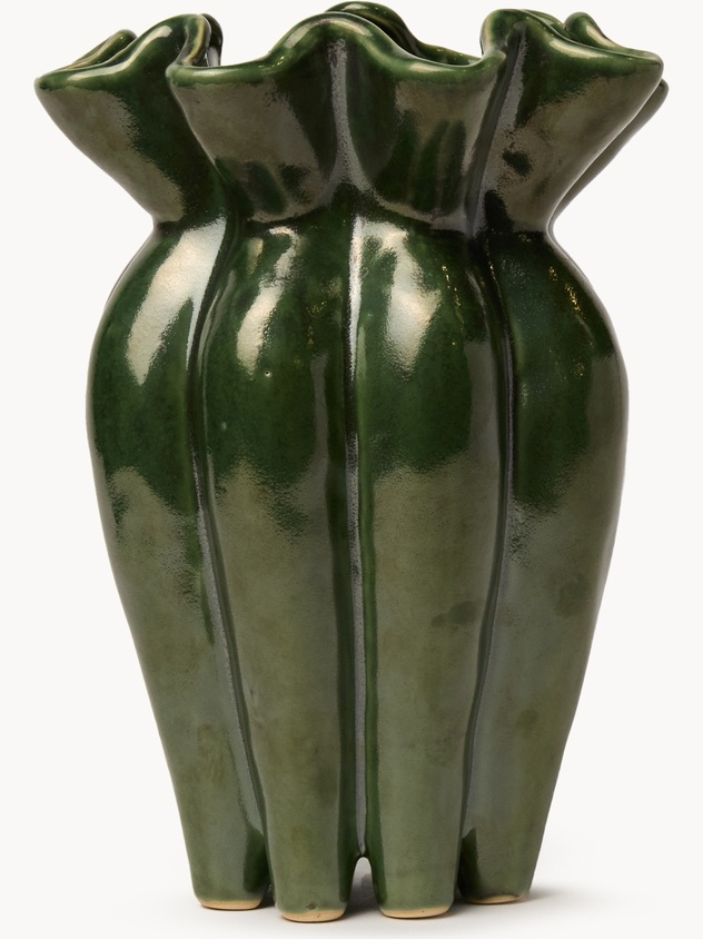 Organically shaped ceramic vase