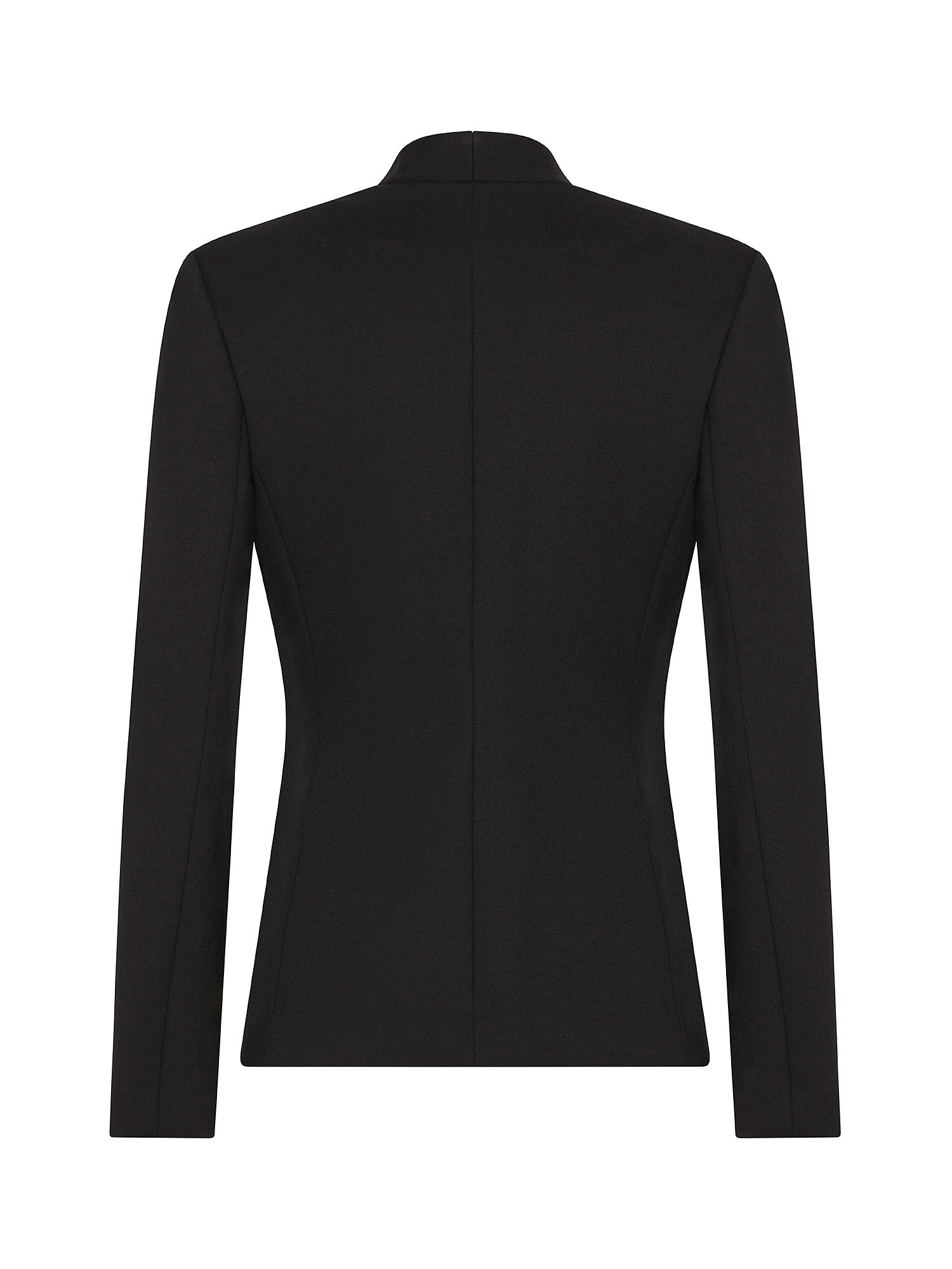 Emporio Armani - Blazer in Milano stitch fabric with buckle, Black, large image number 1