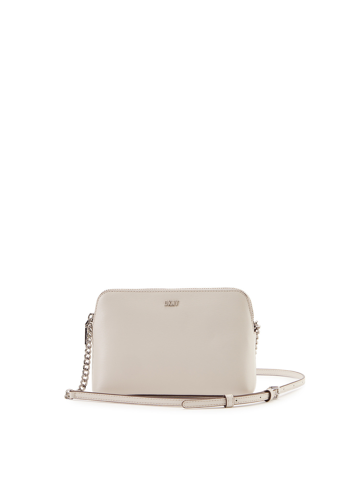 Dkny - Shoulder bag with chain and silver logo, White, large image number 0