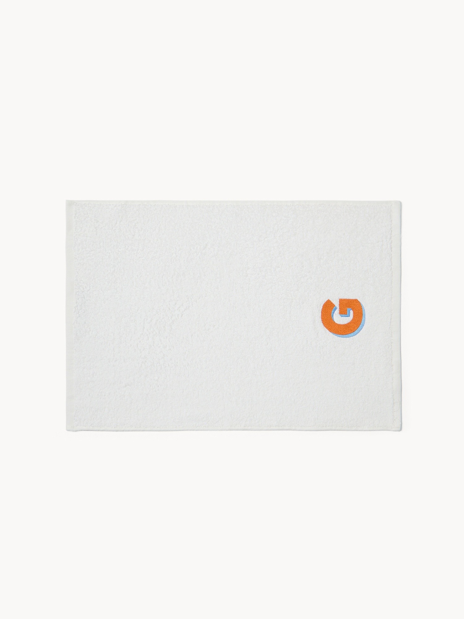 Set 2 asciugamani in spugna di cotone ricamo lettera G, Bianco, large image number 1