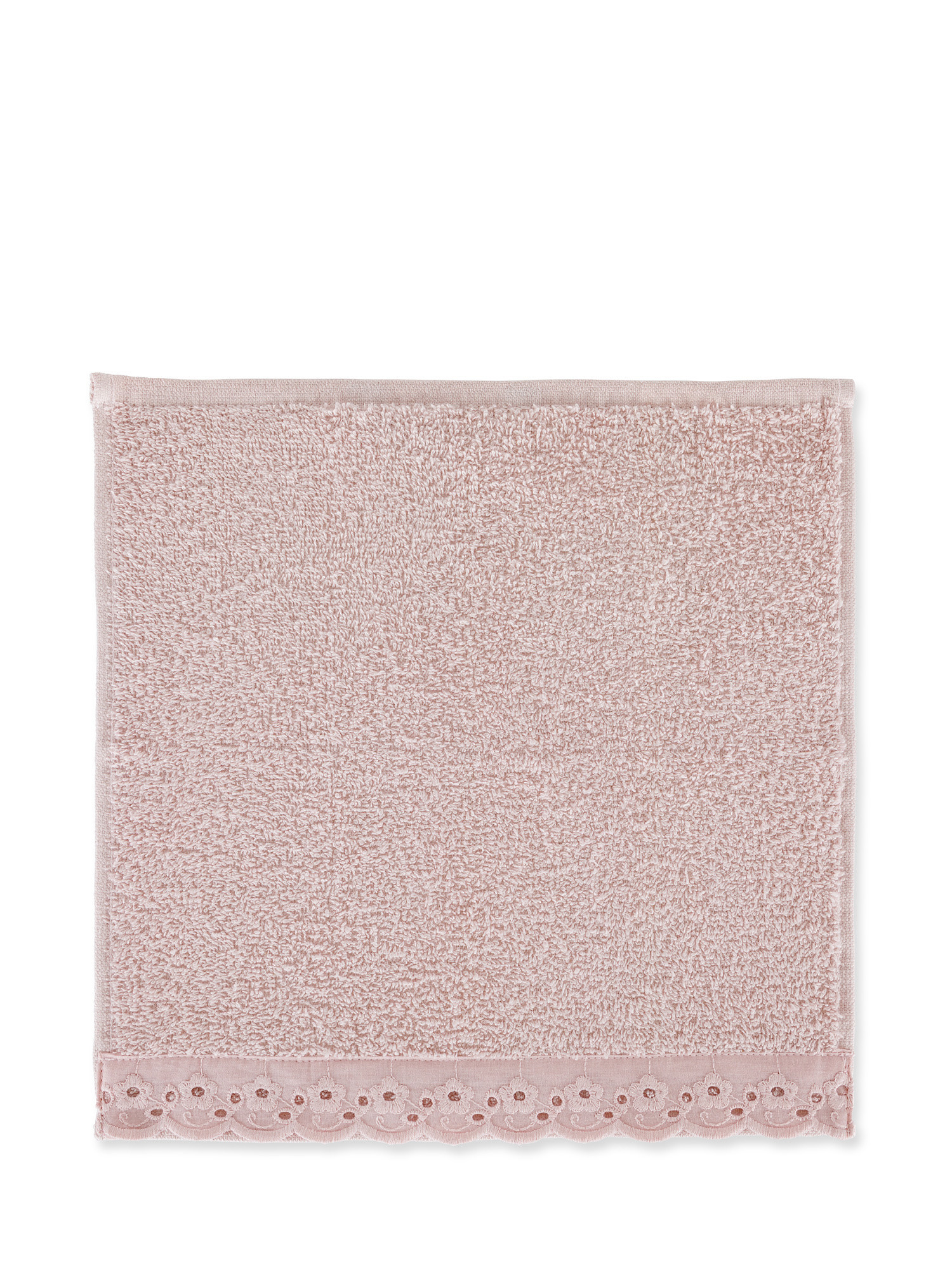 Set of 3 cotton terry washcloths with broderie anglaise, Light Pink, large image number 1