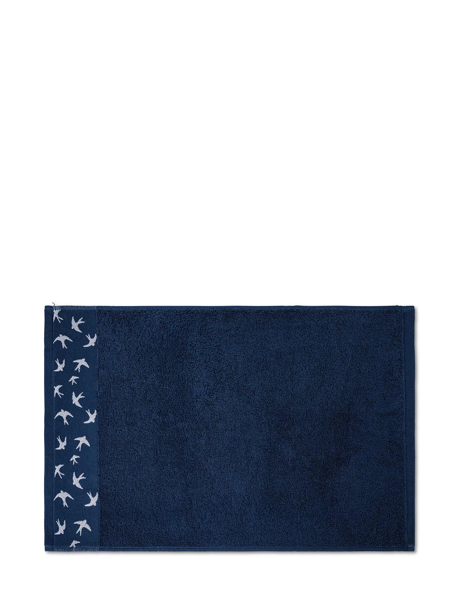 Asciugamano in spugna di puro cotone con ricamo rondini, Blu, large image number 1