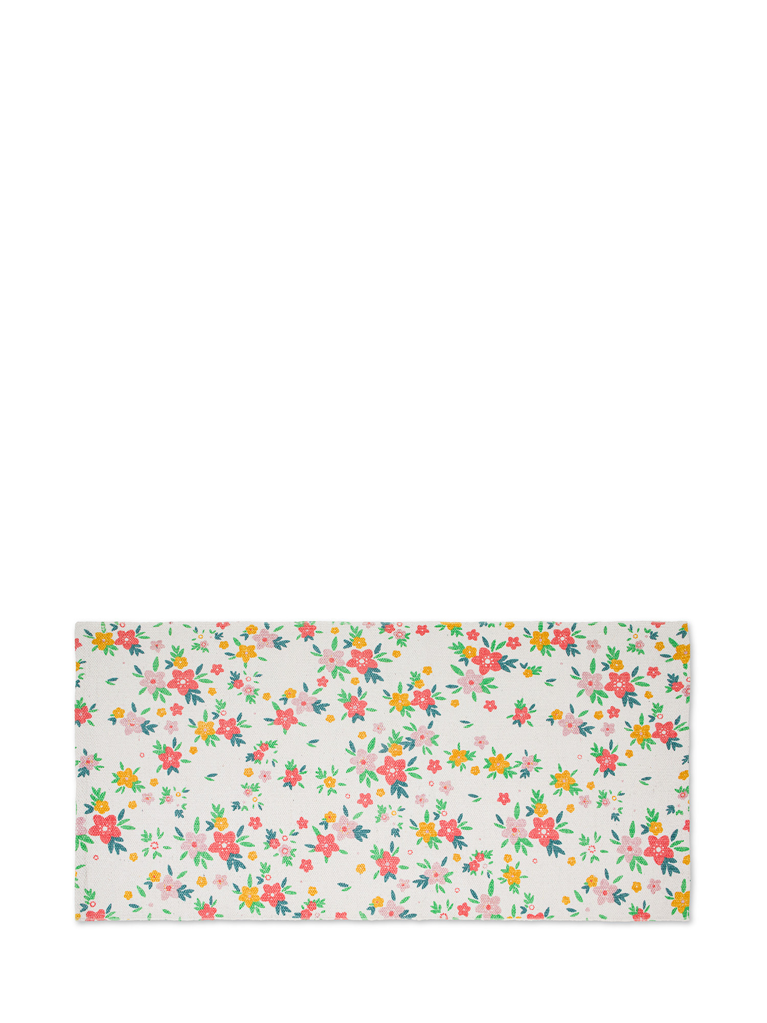 Pure cotton kitchen rug with flower print, Multicolor, large image number 0