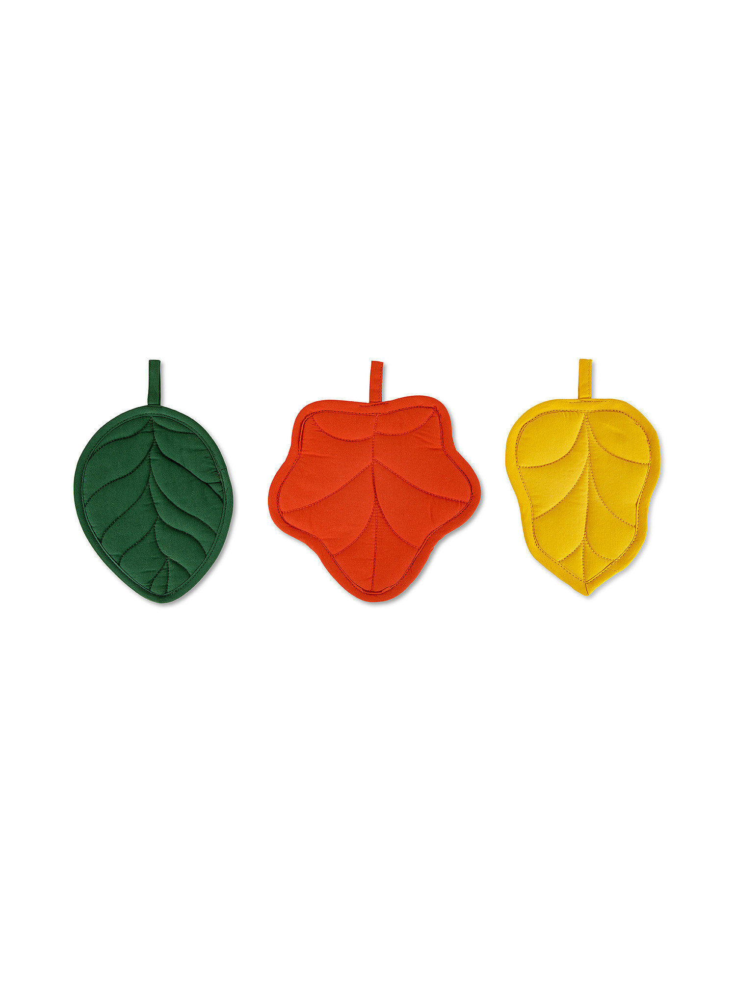 Kitchen pot holders in the shape of a leaf, Multicolor, large image number 0