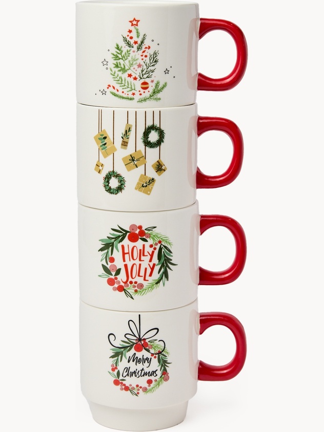 Stoneware mug with a Christmas motif