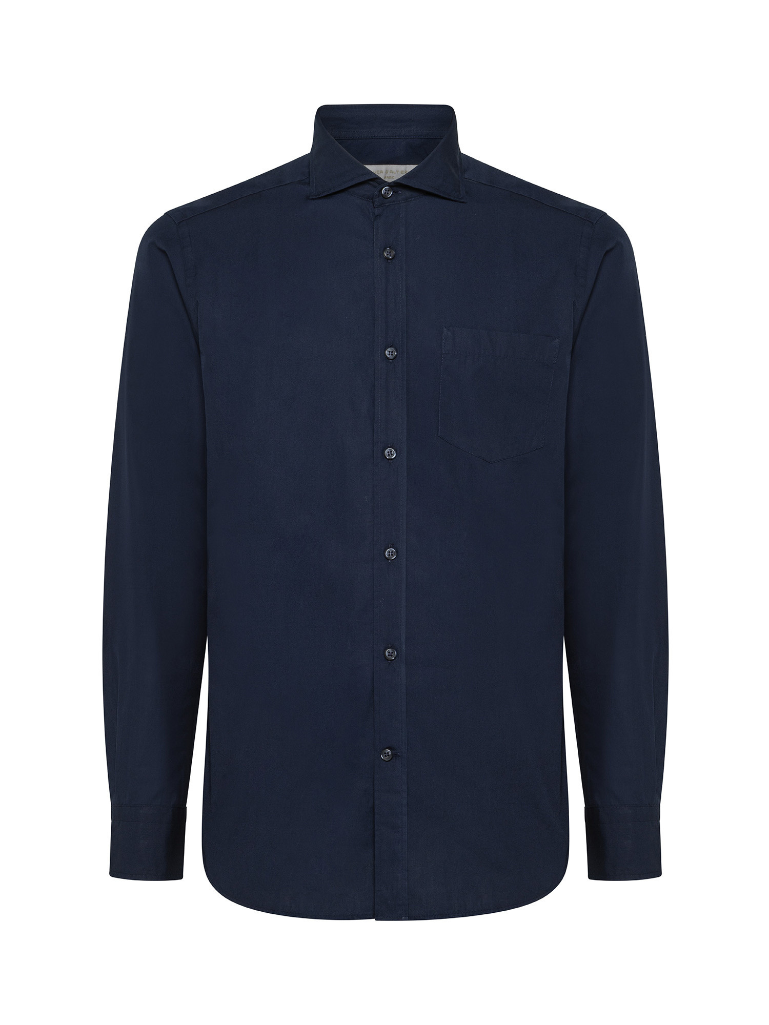 Camicia basic slim fit in puro cotone, Blu, large image number 1