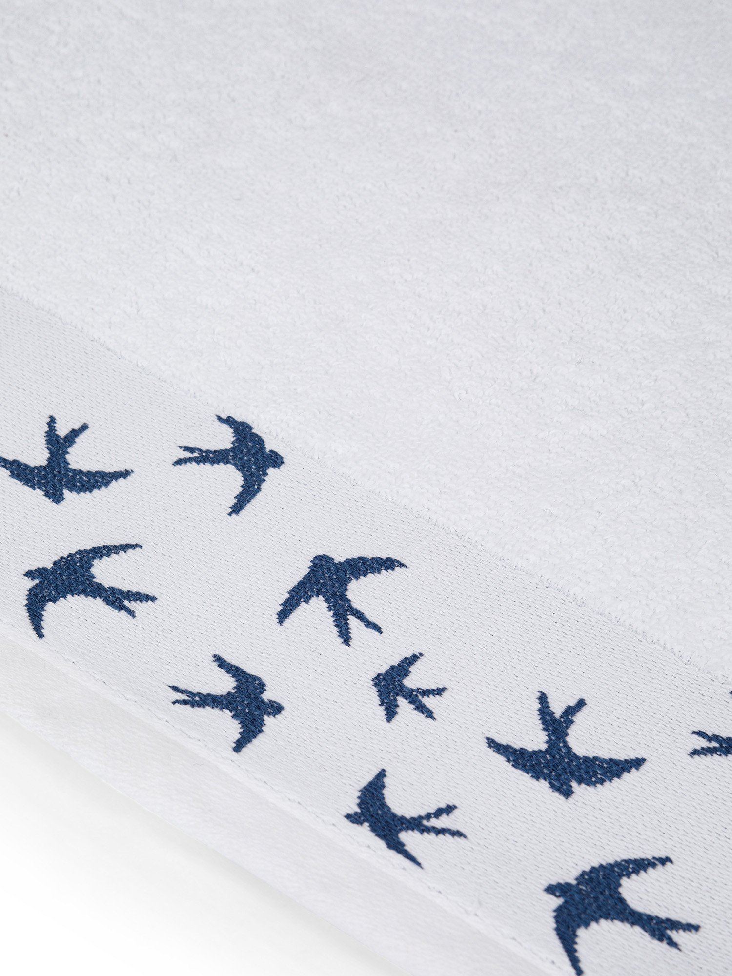 Pure cotton terry towel with swallow embroidery, White, large image number 2
