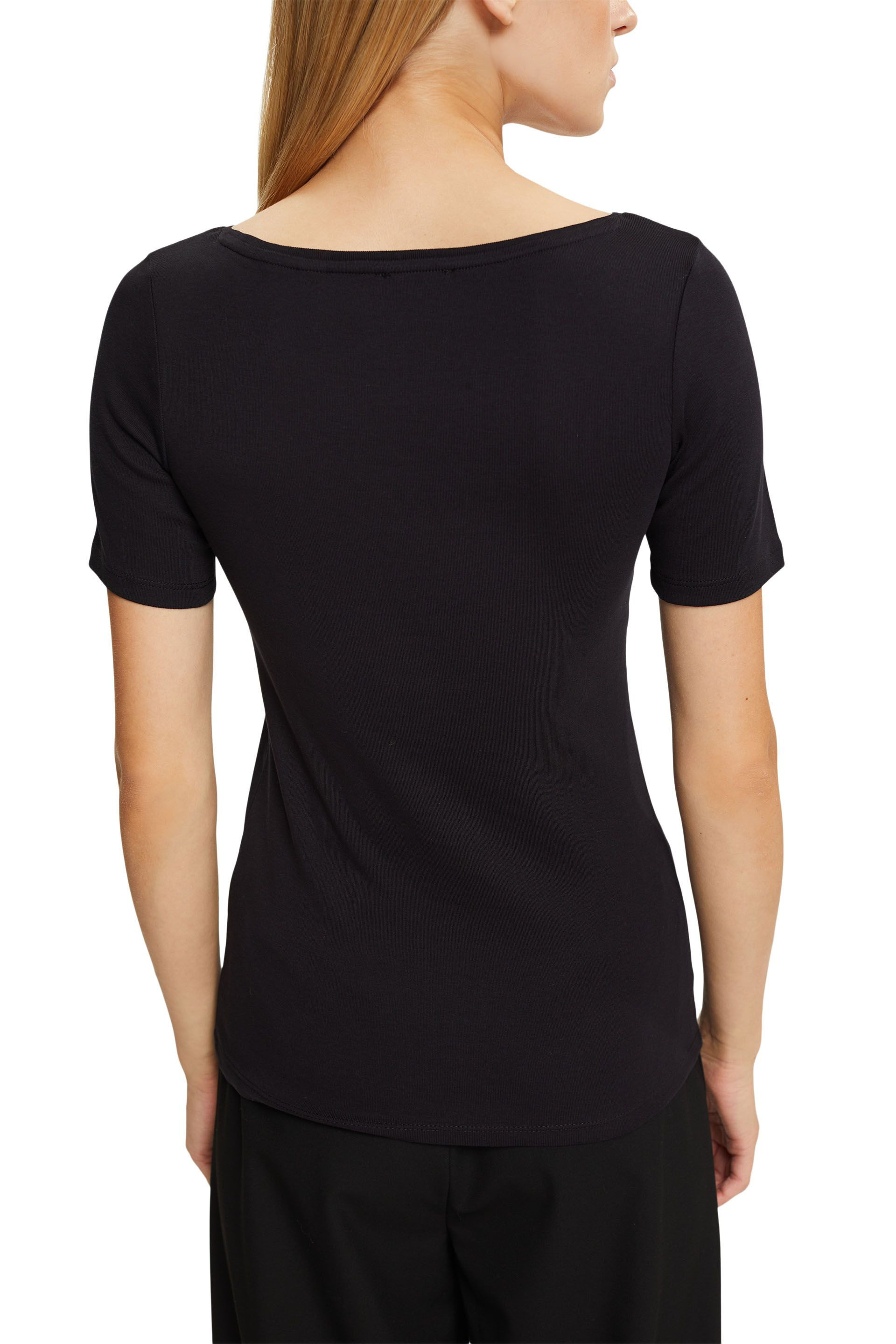 Esprit - Cotton logo T-shirt, Black, large image number 2