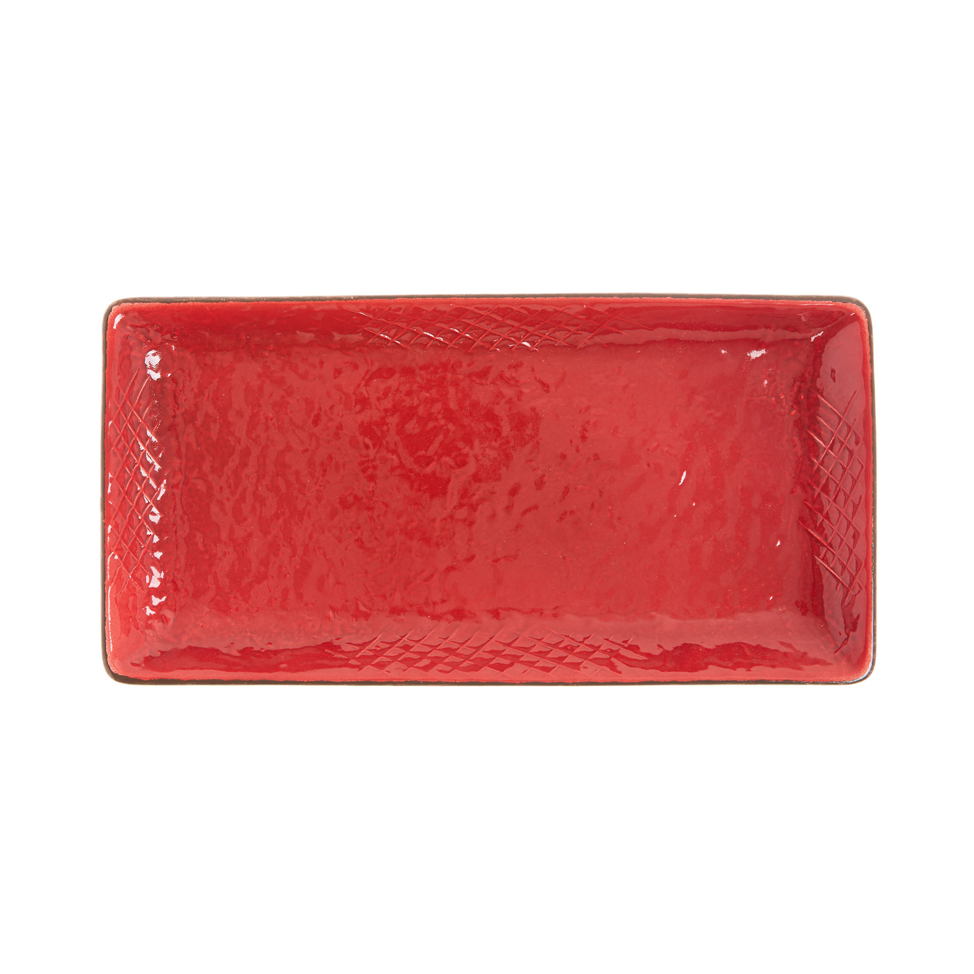 Vassoio ceramica artigianale Preta, Rosso, large