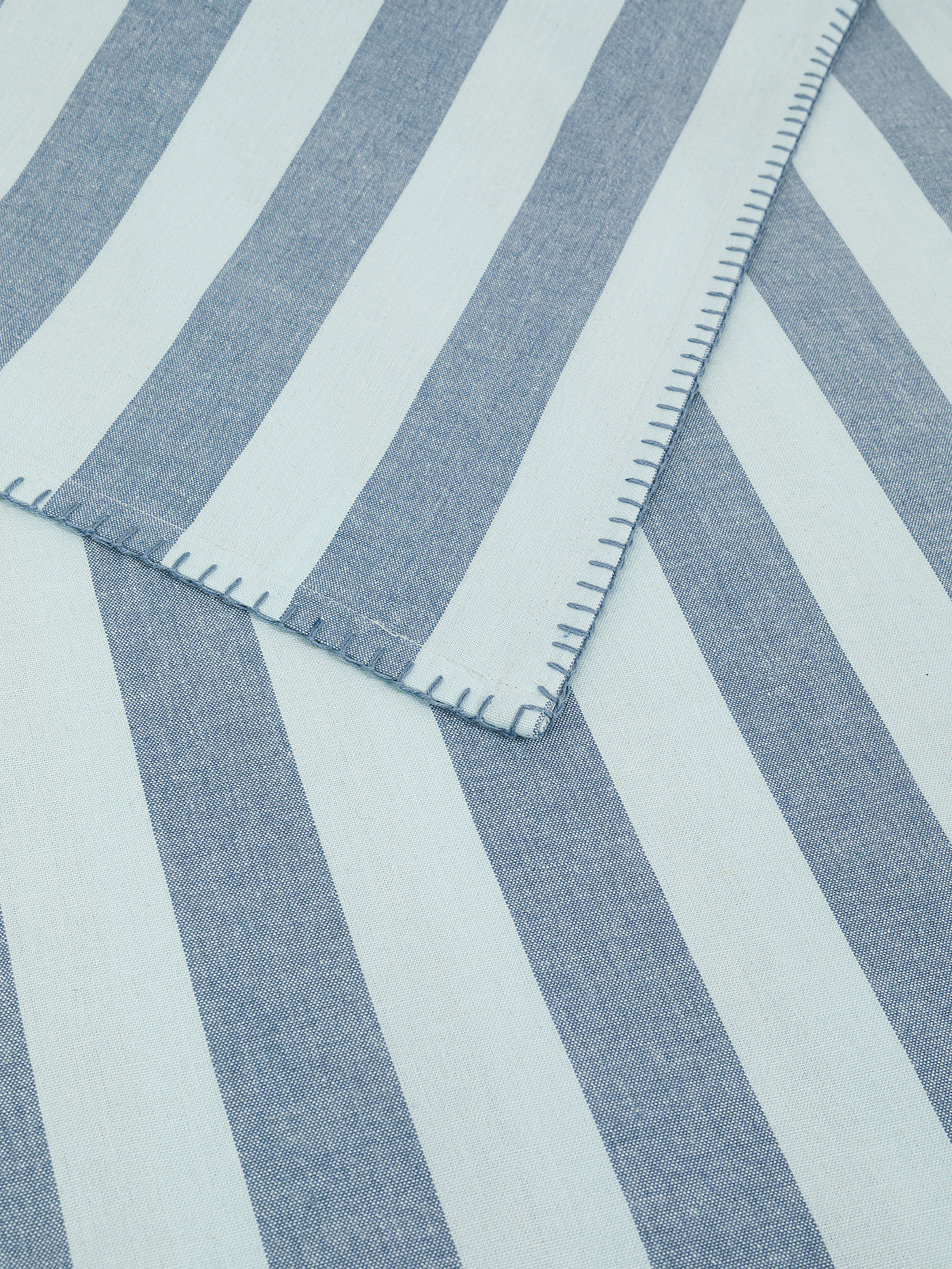 Striped cotton furnishing cloth, Light Blue, large image number 2