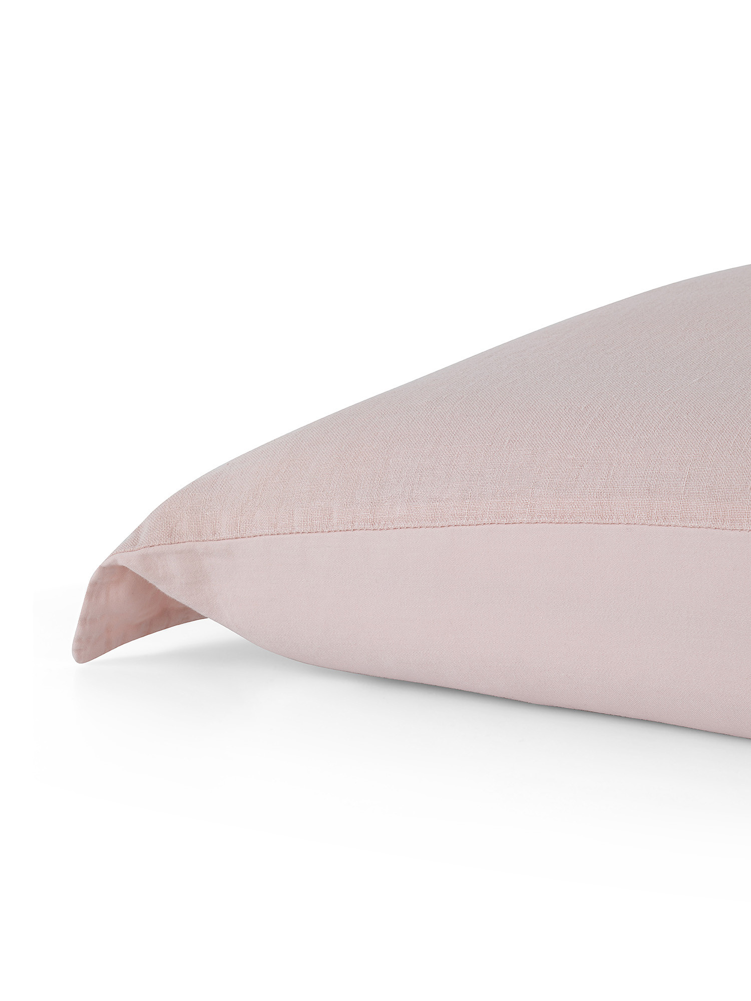 Zefiro plain color linen and cotton pillowcase, Light Pink, large image number 1