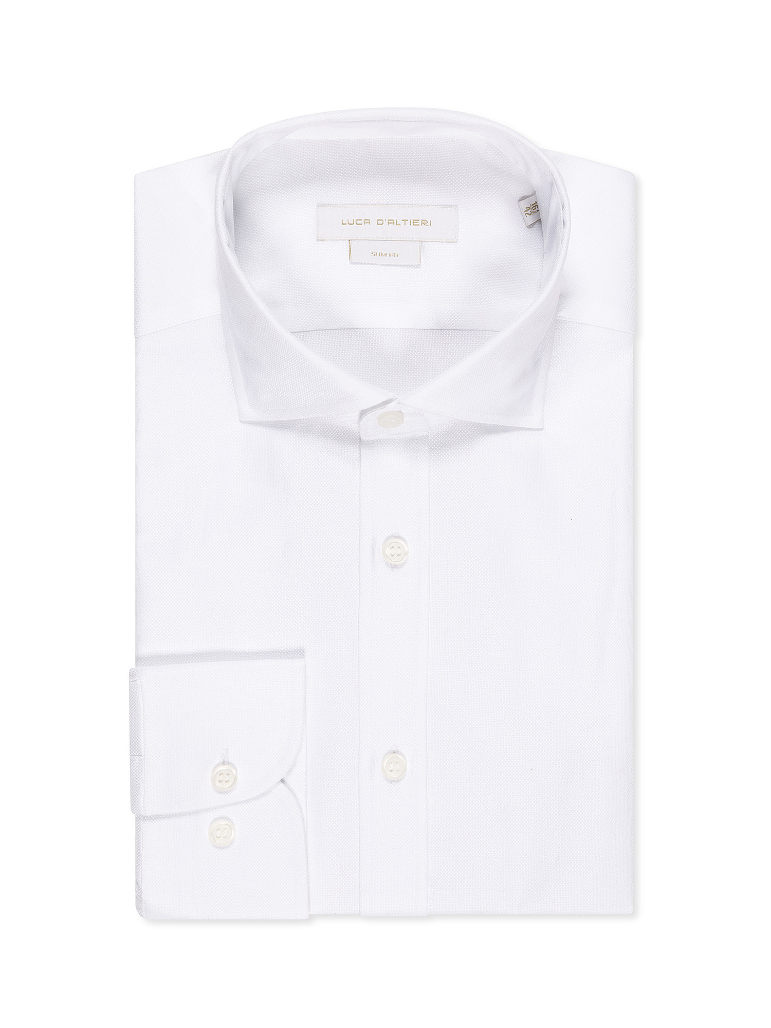 Camicia slim fit in puro cotone, Bianco 1, large image number 0